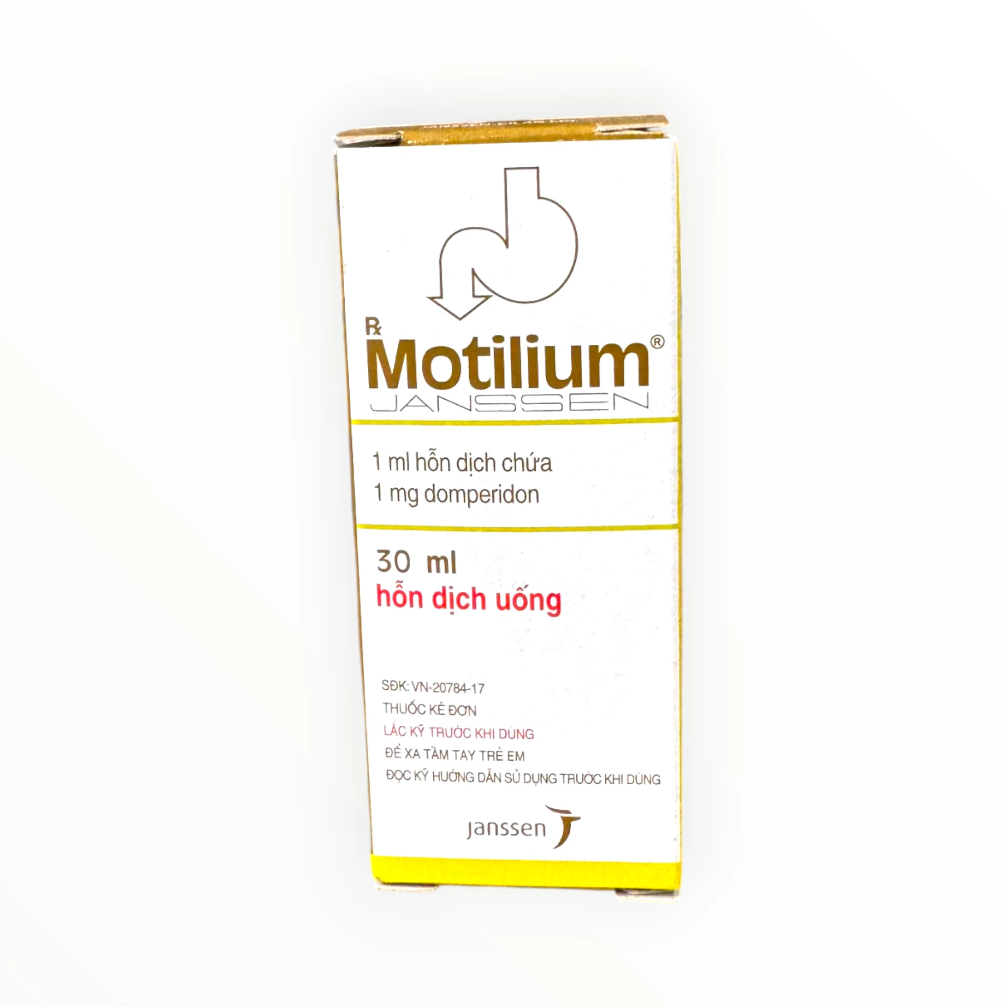 Hỗn dịch uống Motilium Domperidon 1 mg/ml điều trị triệu chứng nôn và buồn nôn (Hộp 01 lọ 30 ml hỗn dịch uống kèm muỗng) 1 01 motilium lọ
