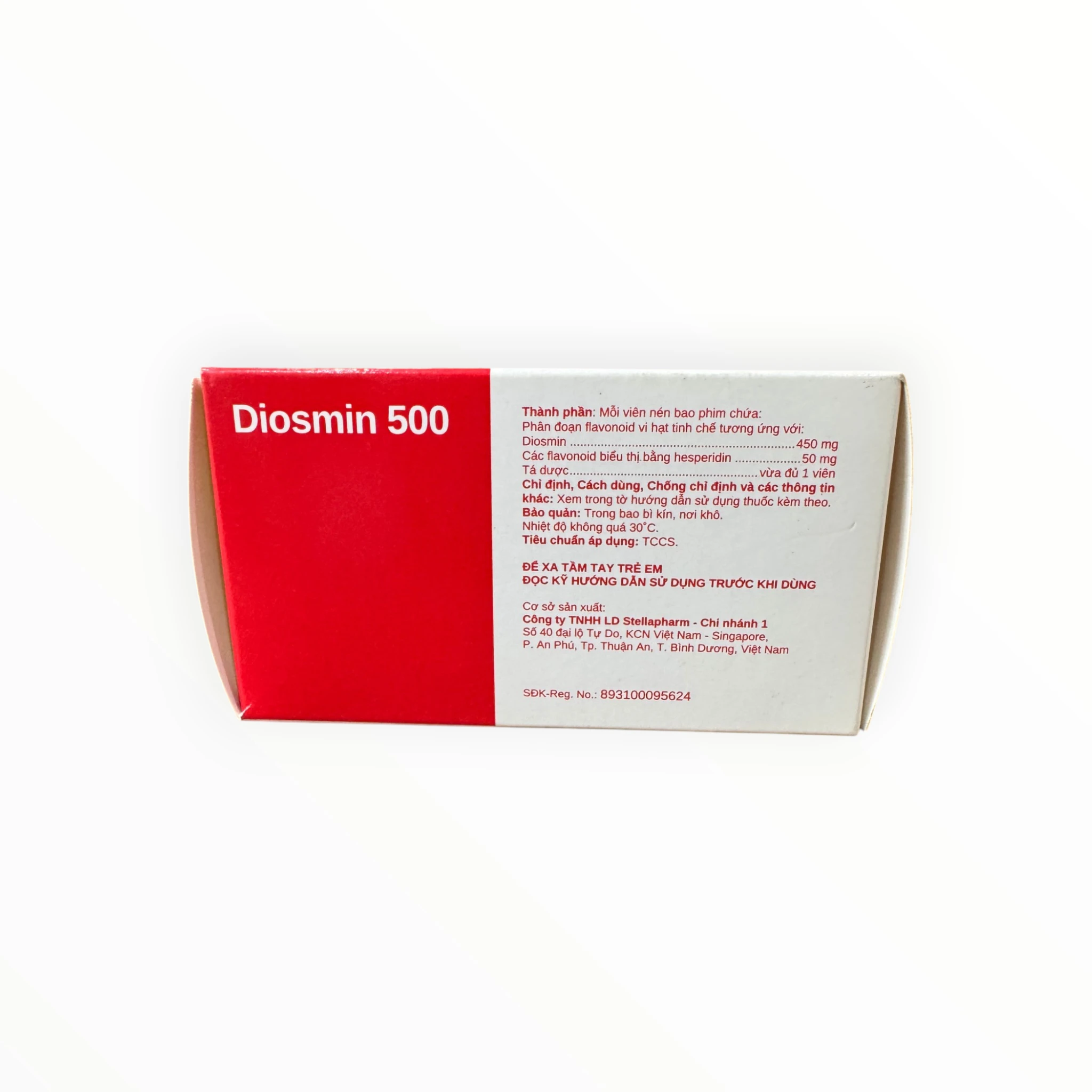 Viên nén bao phim Diosmin Diosmin 450mg, Hesperidin 50mg suy tĩnh mạch, trĩ cấp (Hộp 6 vỉ x 10 viên nén bao phim) 2 02 Diosmin 500