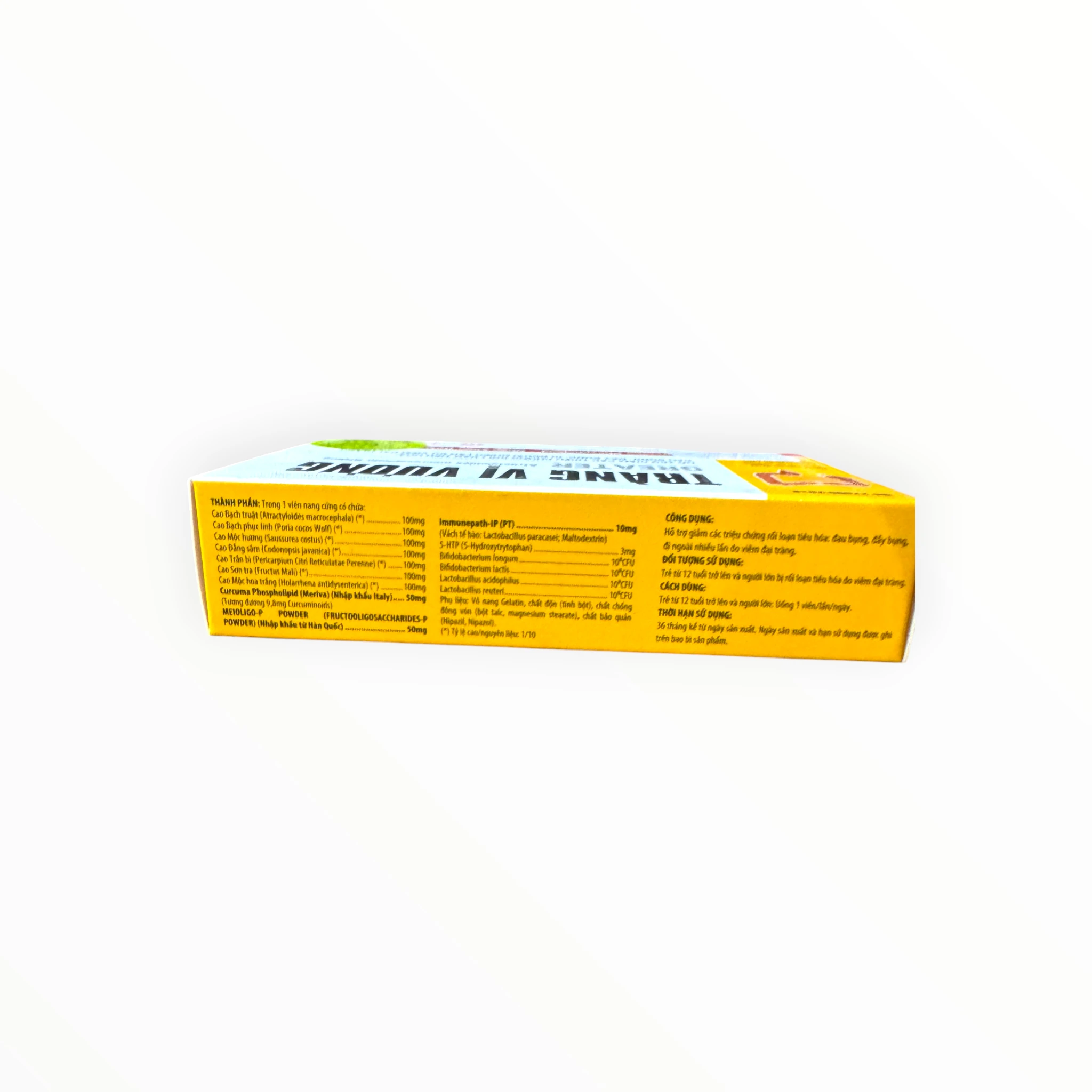 Viên nang cứng Tràng Vị Vương Cao dược liệu + Curcuma Phospholipid + Probiotics hỗ trợ giảm rối loạn tiêu hóa do viêm đại tràng (Hộp 30 viên nang cứng) 2 02 Tràng Vị Vương