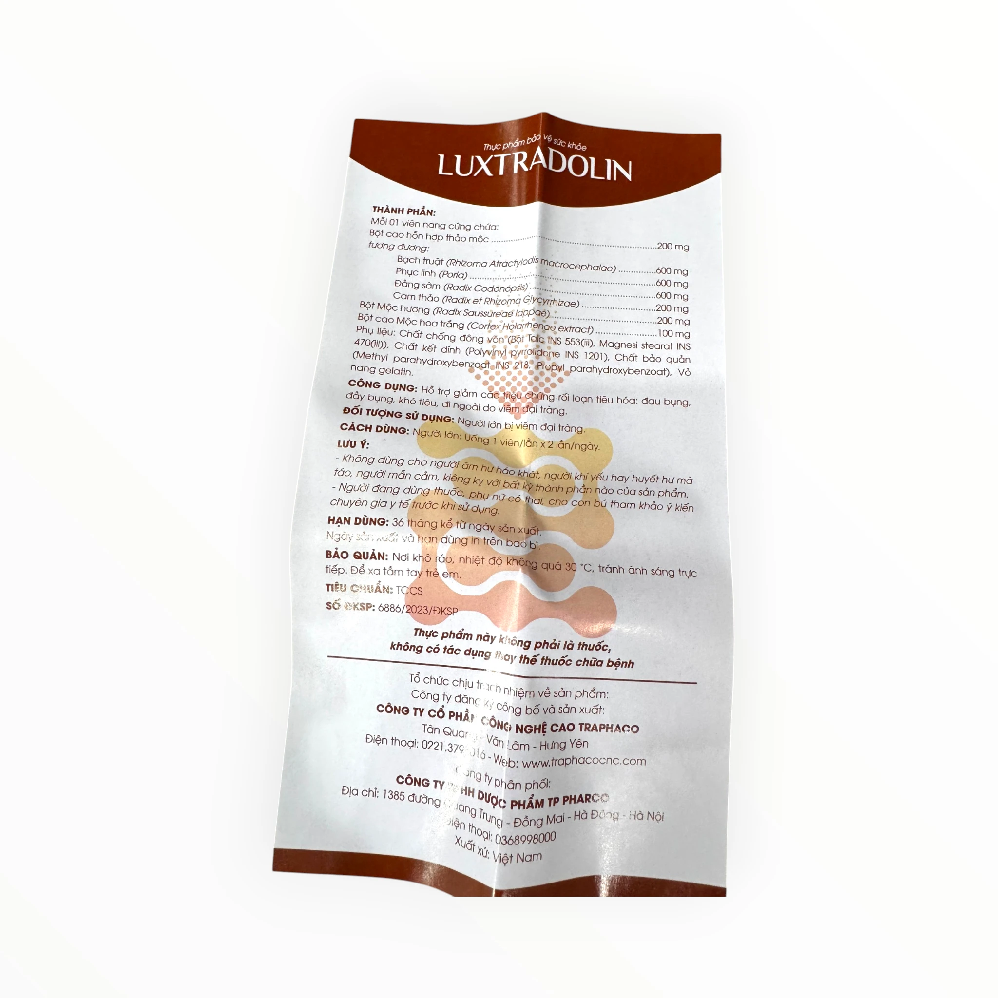 Viên nang cứng Luxtradolin Cao dược liệu 200mg hỗ trợ giảm rối loạn tiêu hóa do viêm đại tràng (Hộp 30 viên nang cứng) 5 05 luxtradolin