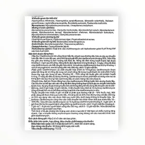 Viên nén bao phim Agiclari 500 Clarithromycin 500mg kháng khuẩn macrolid, trị nhiễm khuẩn hô hấp, da, H. pylori, MAC (Hộp 1 vỉ x 10 viên nén bao phim) 29 1 Agiclari 500 15