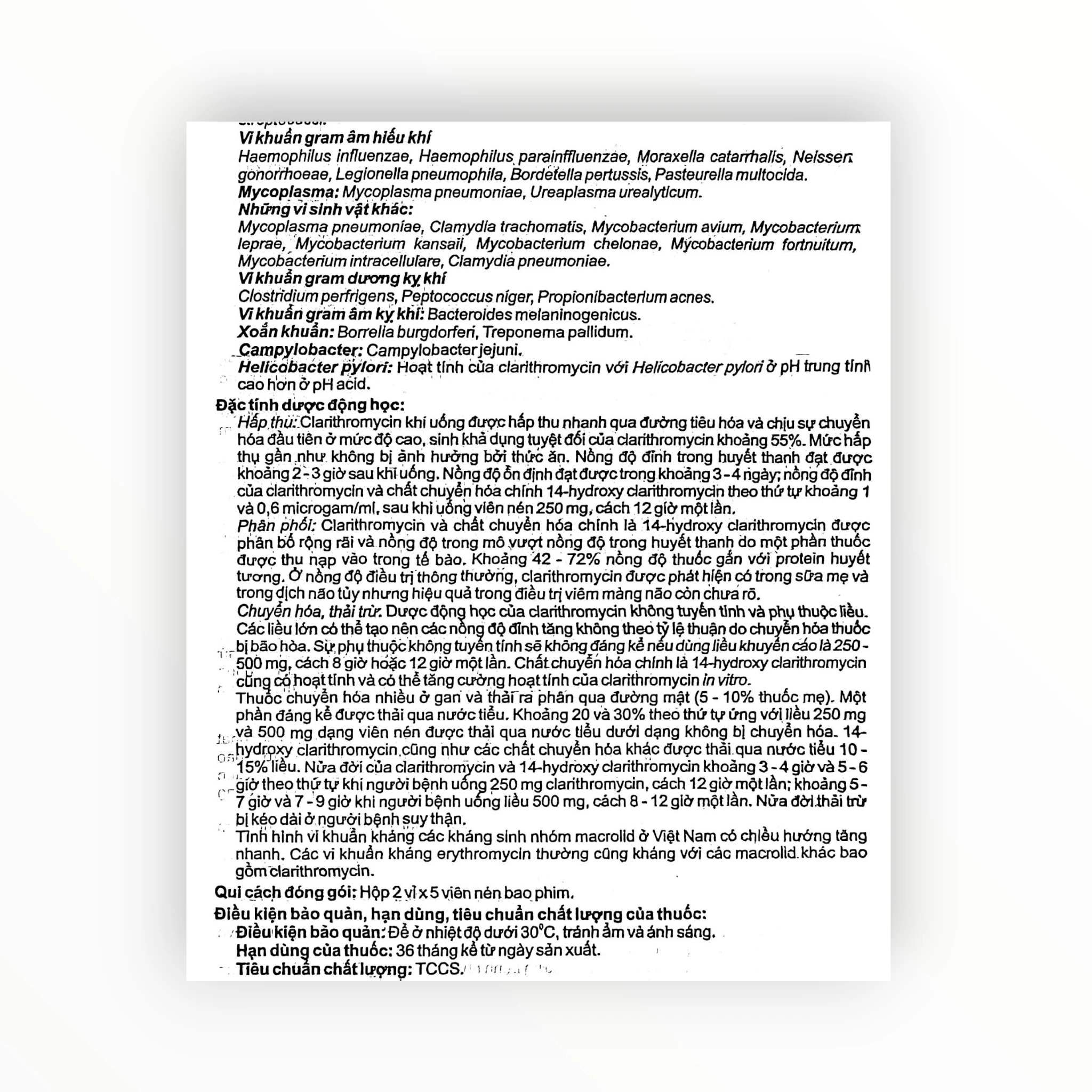 Viên nén bao phim Agiclari 500 Clarithromycin 500mg kháng khuẩn macrolid, trị nhiễm khuẩn hô hấp, da, H. pylori, MAC (Hộp 1 vỉ x 10 viên nén bao phim) 15 1 Agiclari 500 15