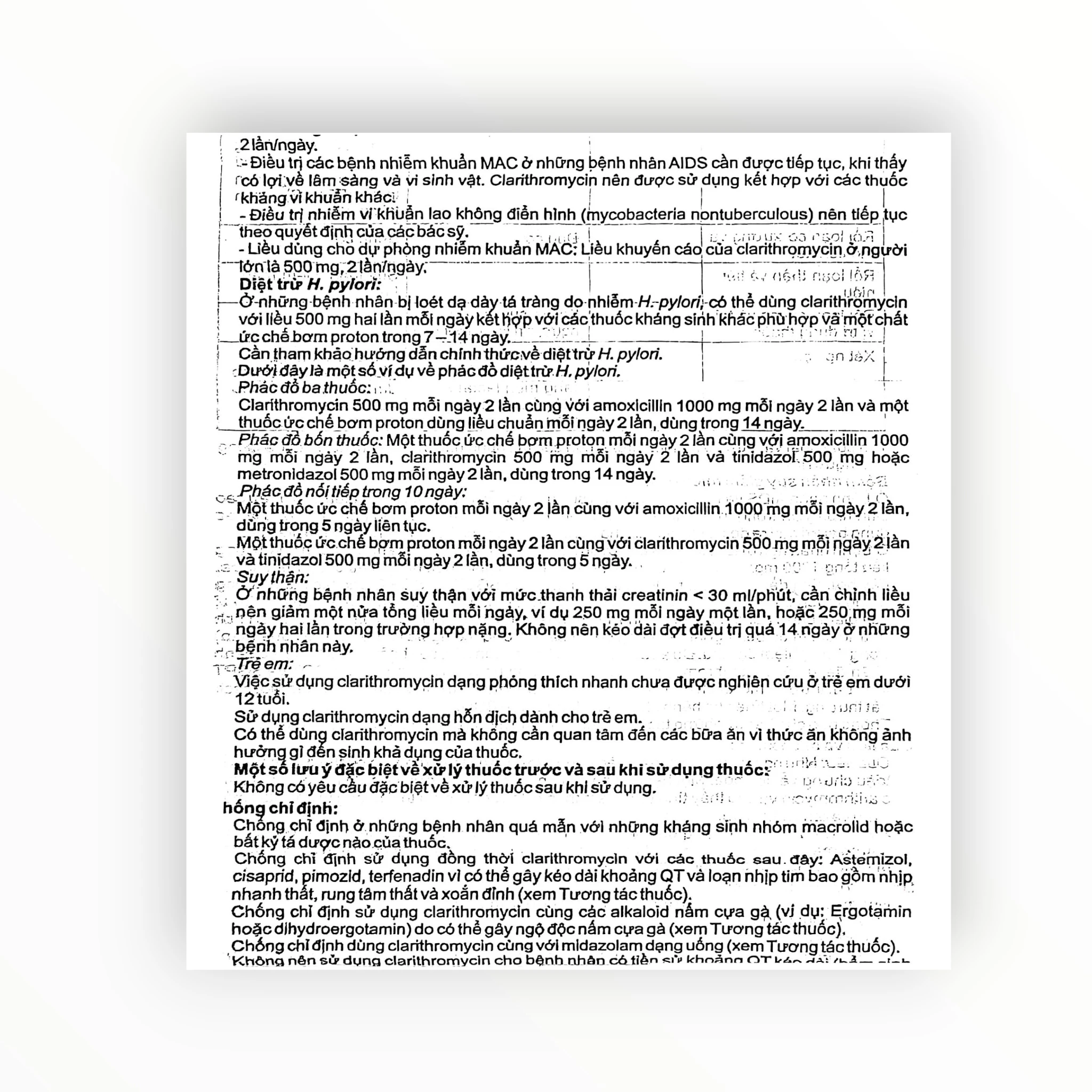 Viên nén bao phim Agiclari 500 Clarithromycin 500mg kháng khuẩn macrolid, trị nhiễm khuẩn hô hấp, da, H. pylori, MAC (Hộp 1 vỉ x 10 viên nén bao phim) 5 1 Agiclari 500 5