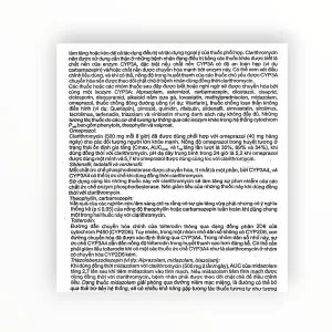 Viên nén bao phim Agiclari 500 Clarithromycin 500mg kháng khuẩn macrolid, trị nhiễm khuẩn hô hấp, da, H. pylori, MAC (Hộp 1 vỉ x 10 viên nén bao phim) 21 1 Agiclari 500 7