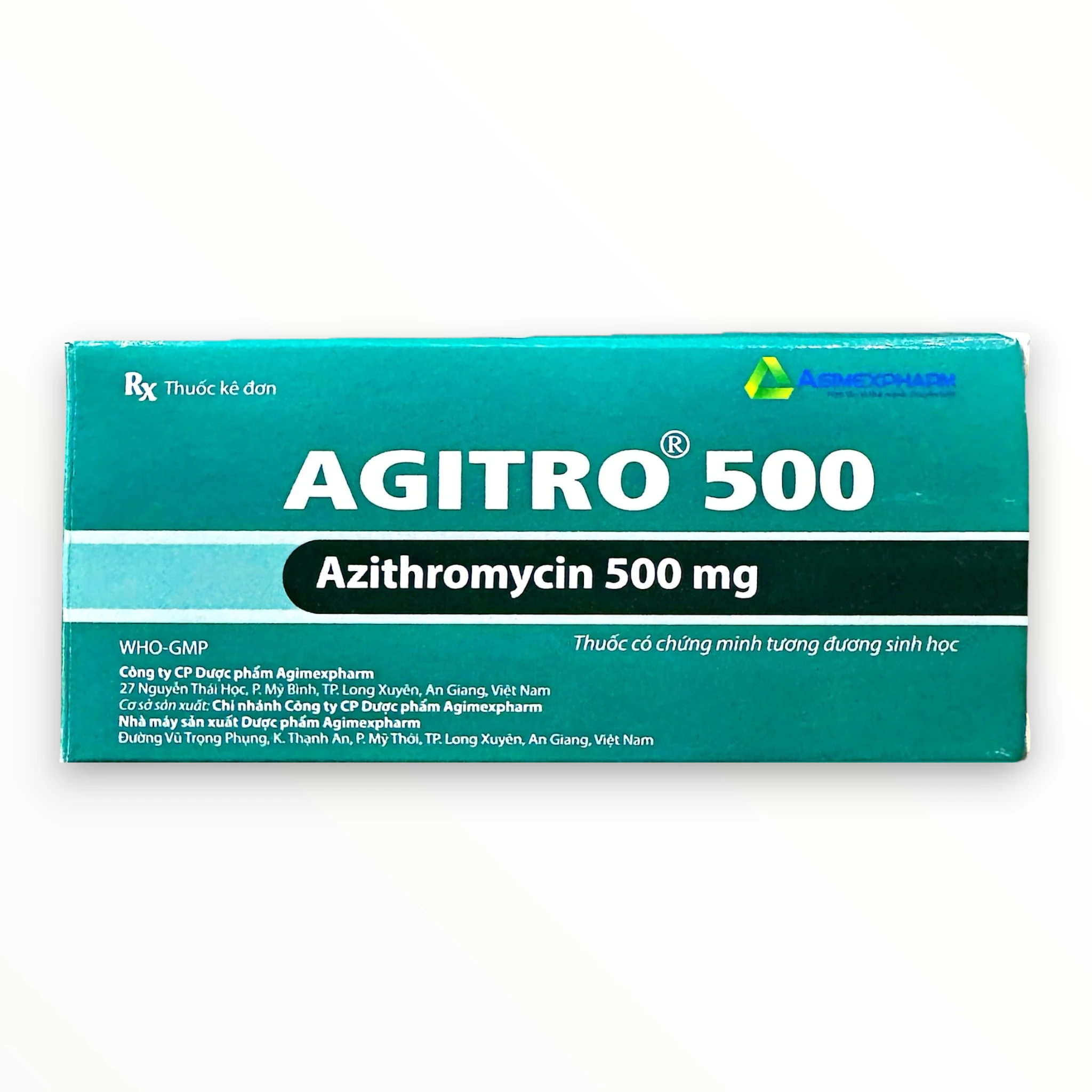 Thuốc Agimexpharm Azithromycin 500 mg điều trị nhiễm khuẩn (Hộp 1vỉ x3 viên) 1 1 Agitro 500