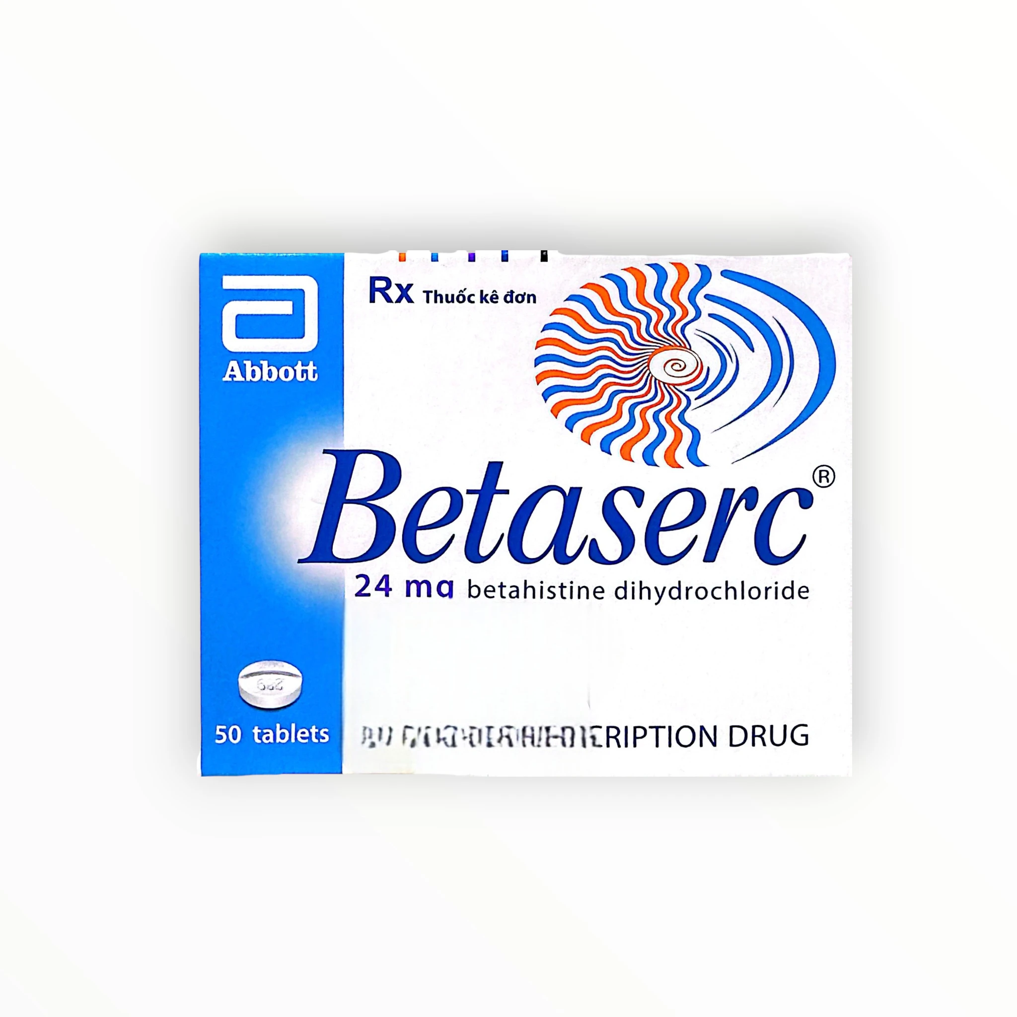 Viên nén Betaserc 24 mg Betahistin 24 mg điều trị chóng mặt (Hộp 5 vỉ x 10 viên nén) 1 1 Betaserc