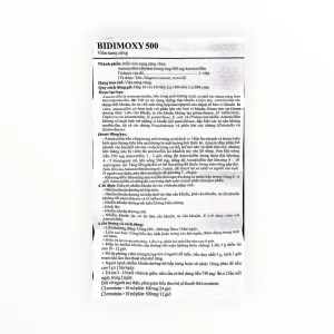 Thuốc Bidimoxy 500mg Amoxicillin điều trị nhiễm khuẩn (Hộp 10 vỉ x 10 viên) 8 1 Bidimoxy 4