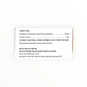 Thuốc Cephalexin MKP 500 điều trị nhiễm khuẩn (Hộp 10 vỉ x 10 viên nang cứng) 9 1 Cephalexin MKP 500