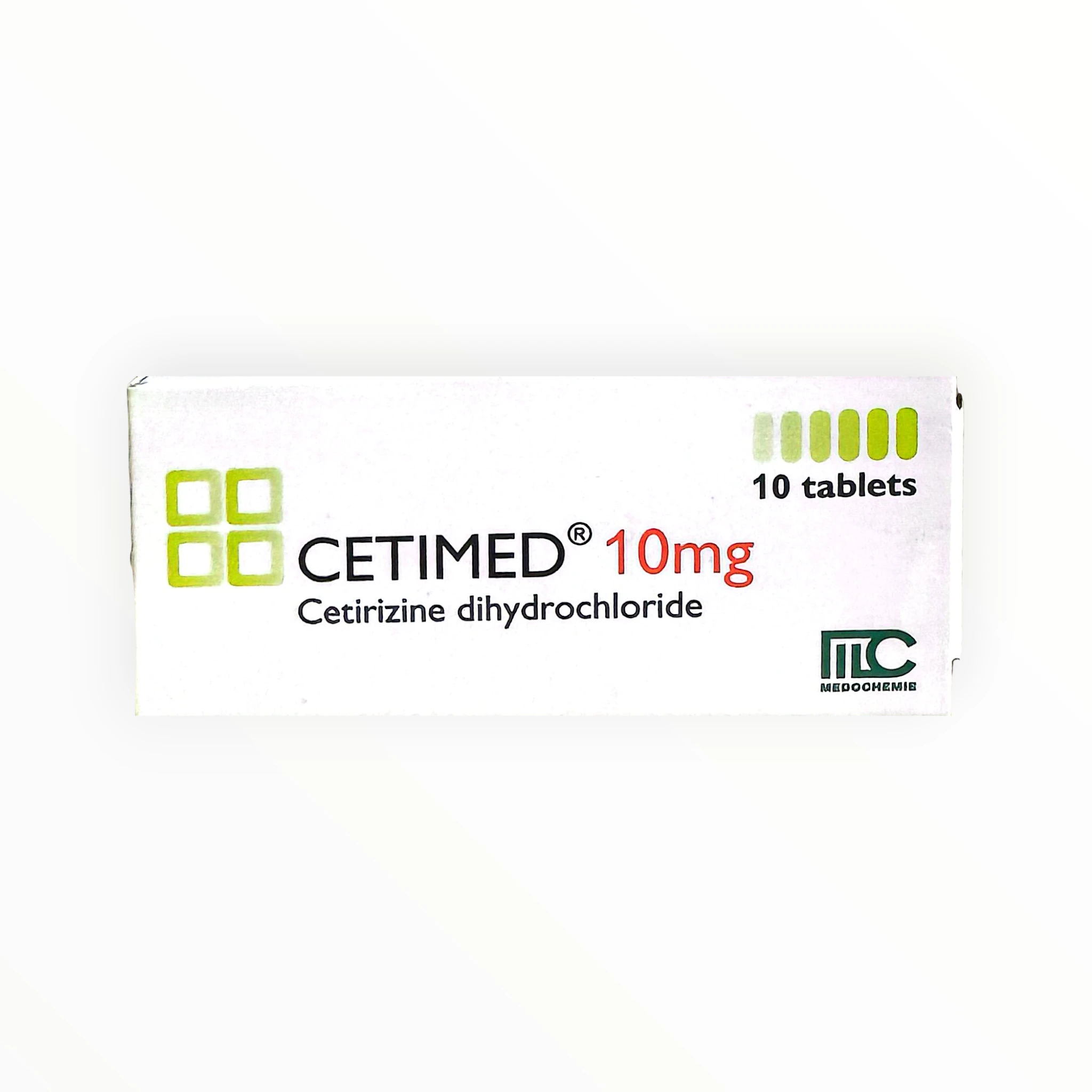Thuốc Cetimed 10mg Cetirizine dihydrochloride giảm triệu chứng dị ứng (Hộp 1 vỉ x 10 viên) 1 1 Cetimed 10mg