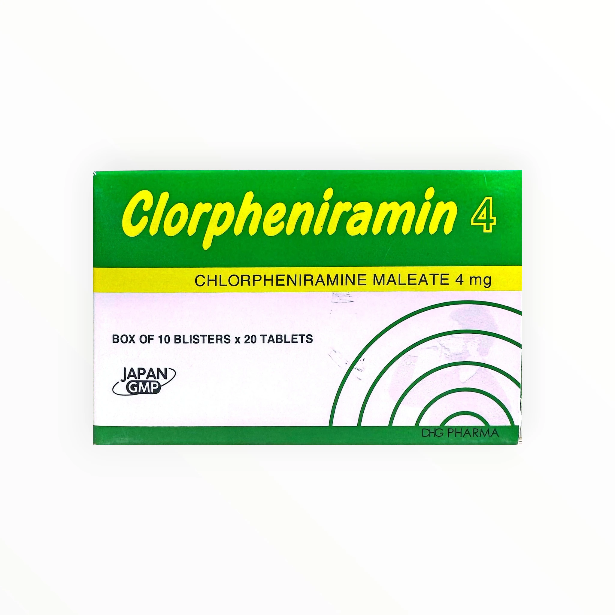 Thuốc Clorpheniramin 4mg Clorpheniramin maleat điều trị triệu chứng dị ứng (Hộp 10 vỉ x 20 viên) 1 1 Clorpheniramin 4
