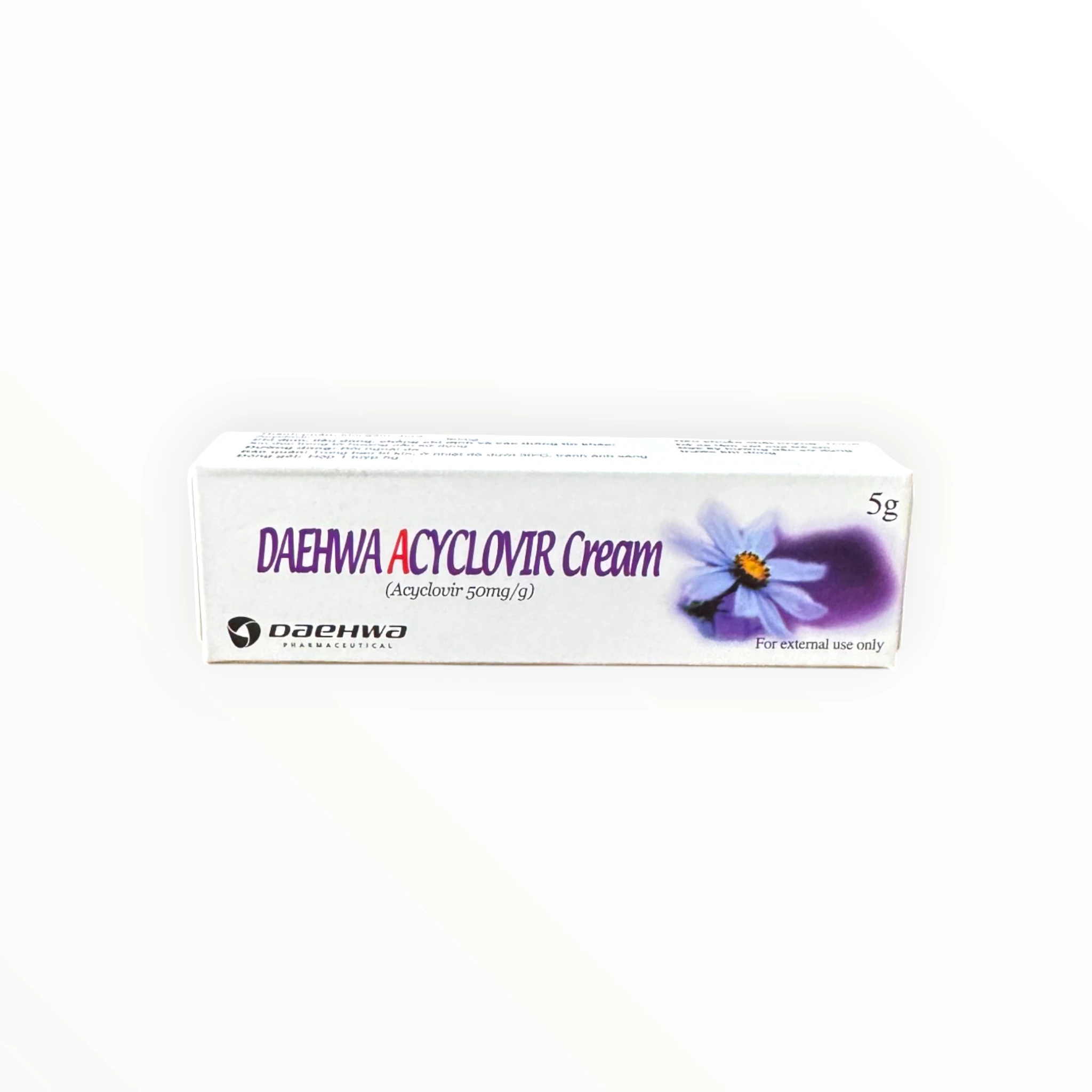 Kem bôi Daewa Acyclovir Cream Acyclovir 50mg/g kháng virus Herpes simplex, trị herpes môi, herpes sinh dục (Tuýp 5g) 1 1 Daewa Acyclovir