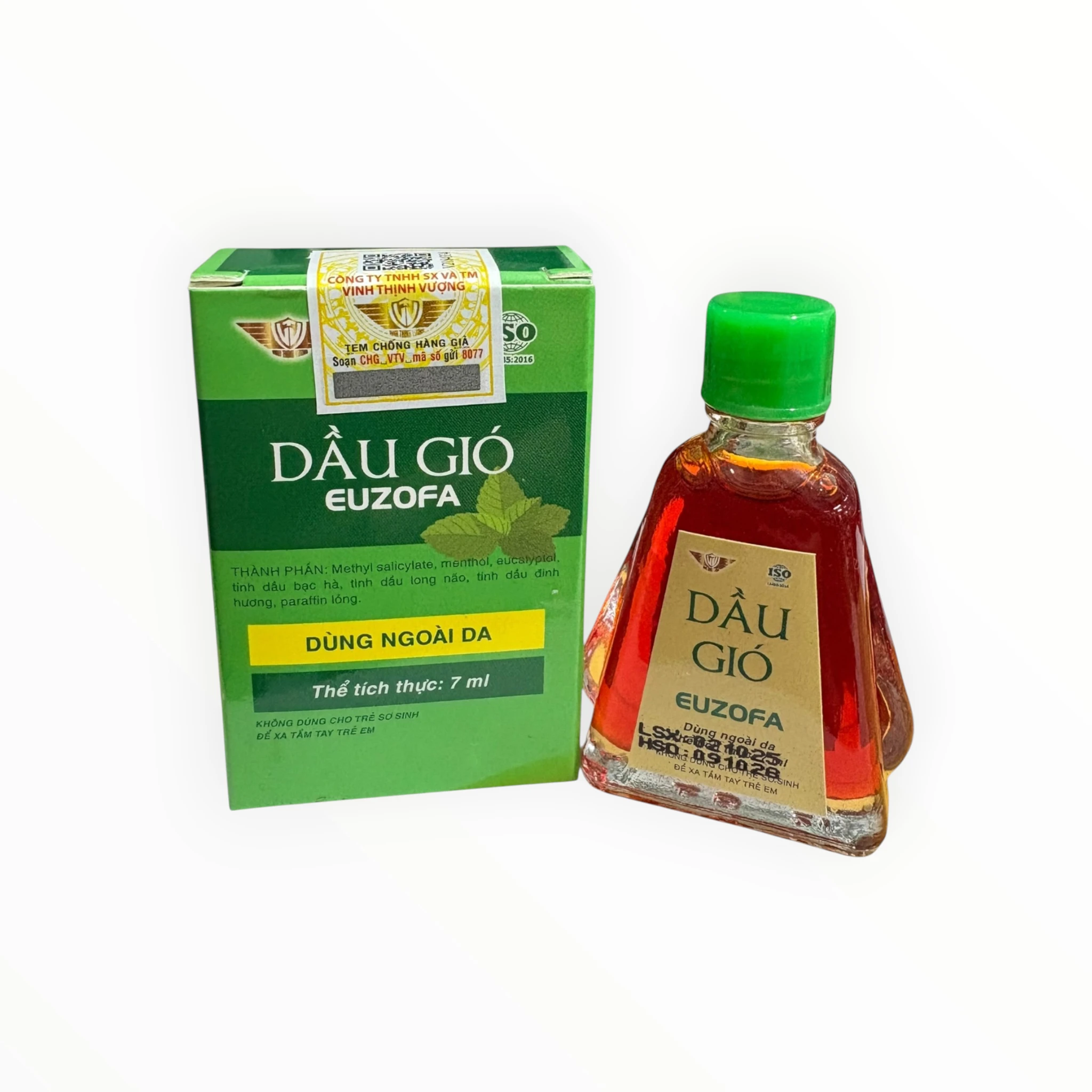 Dầu dùng ngoài da Dầu gió euzopha Methyl salicylate hỗ trợ giảm triệu chứng cảm cúm, đau cơ khớp (Chai 7ml) 1 1 Dầu gió euzopha