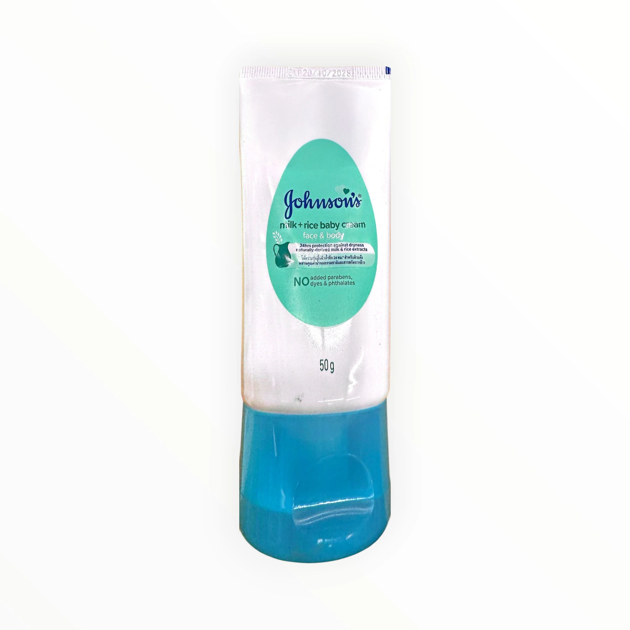 Kem dưỡng ẩm Kem dưỡng Johnson's Baby Milk dưỡng ẩm 24h, làm mềm da (Tuýp 50g) 1 1 Kem dưỡng johnson baby xanh