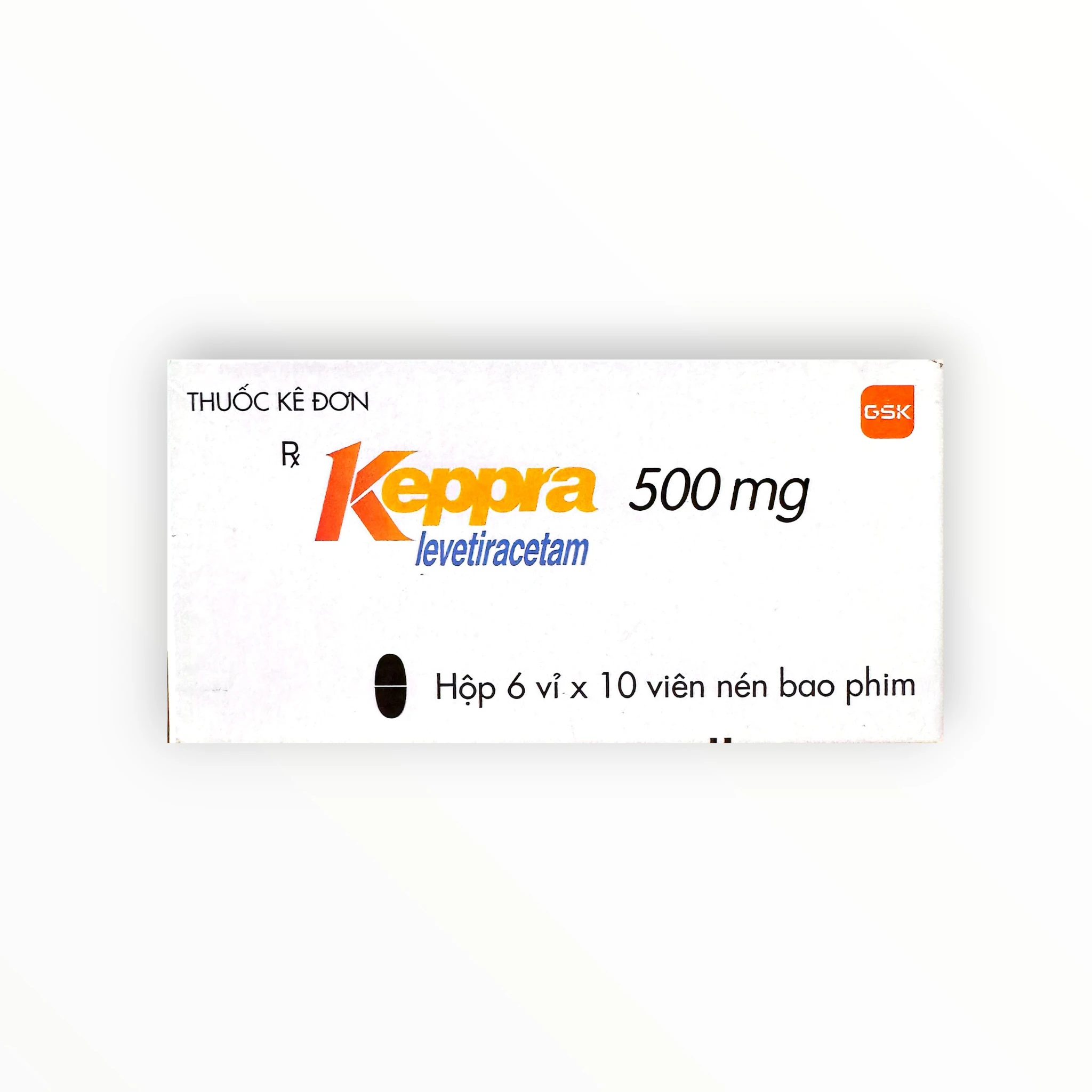 Viên nén bao phim Keppra Levetiracetam 500 mg điều trị động kinh (Hộp 6 vỉ x 10 viên nén bao phim) 1 1 Keppra 50mg