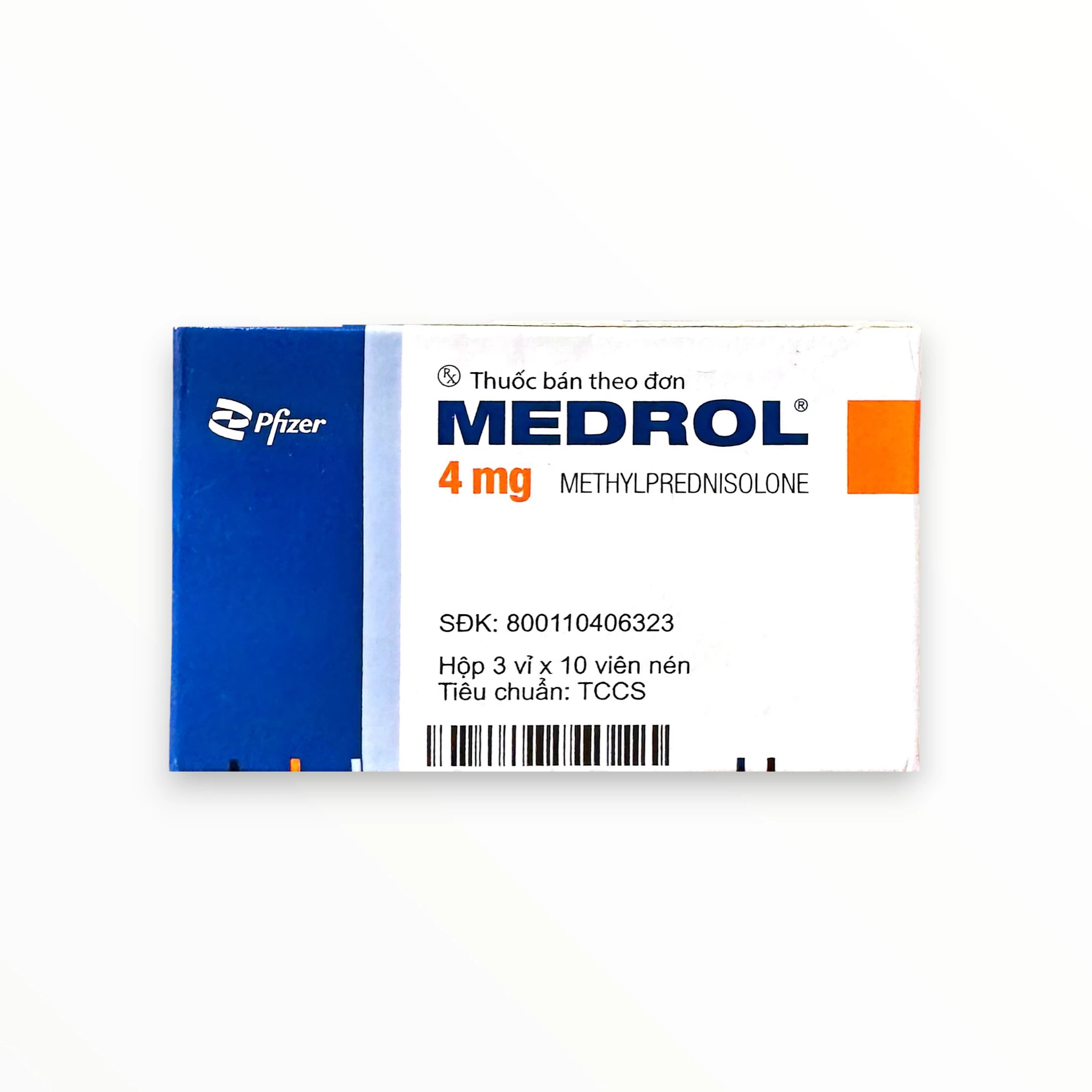 Viên nén Medrol 4mg Methylprednisolone 4 mg chống viêm, chống dị ứng, ức chế miễn dịch (Hộp 3 vỉ x 10 viên nén) 1 1 Medrol 4mg