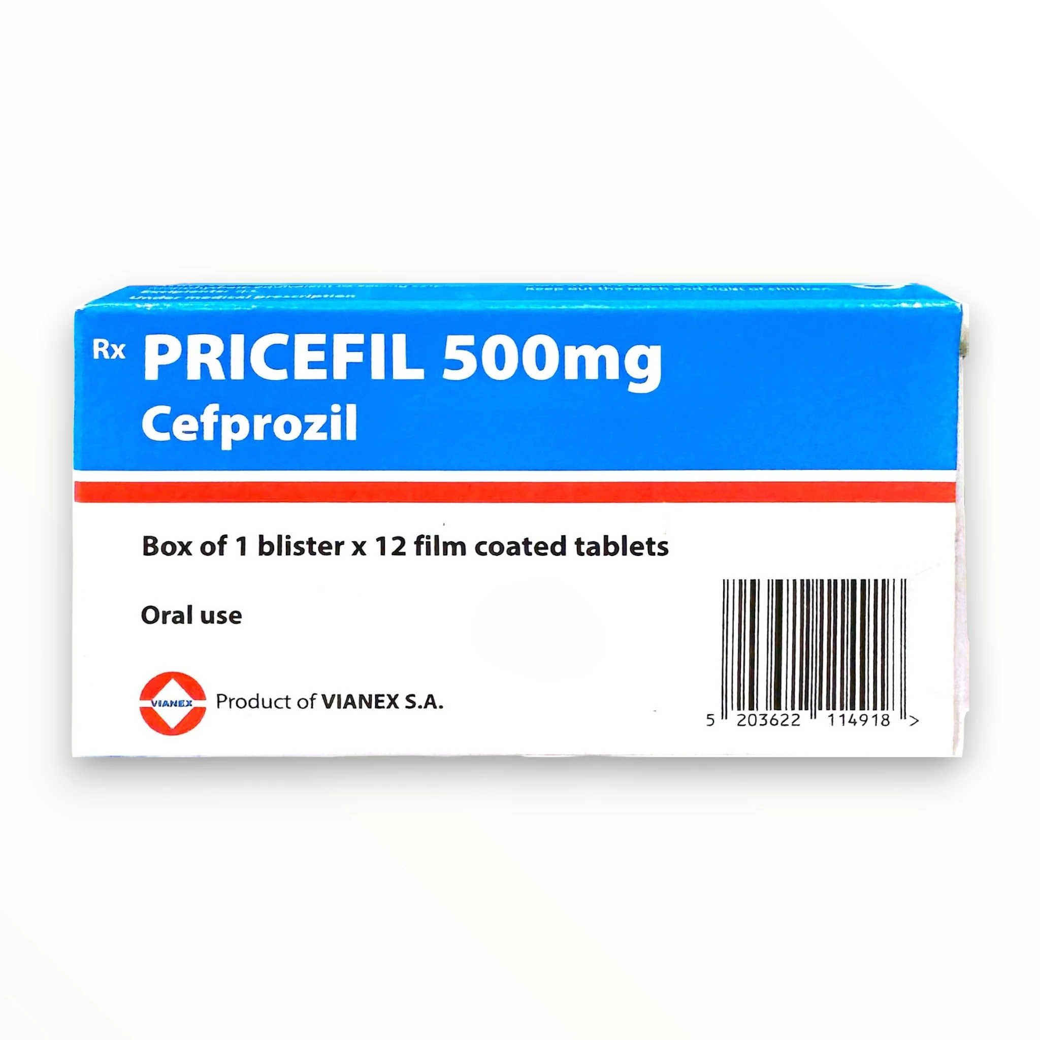 Thuốc Pricefil Cefprozil 500 mg điều trị nhiễm khuẩn (Hộp 1 vỉ x 12 viên nén bao phim) 1 1 Pricefil 500mg