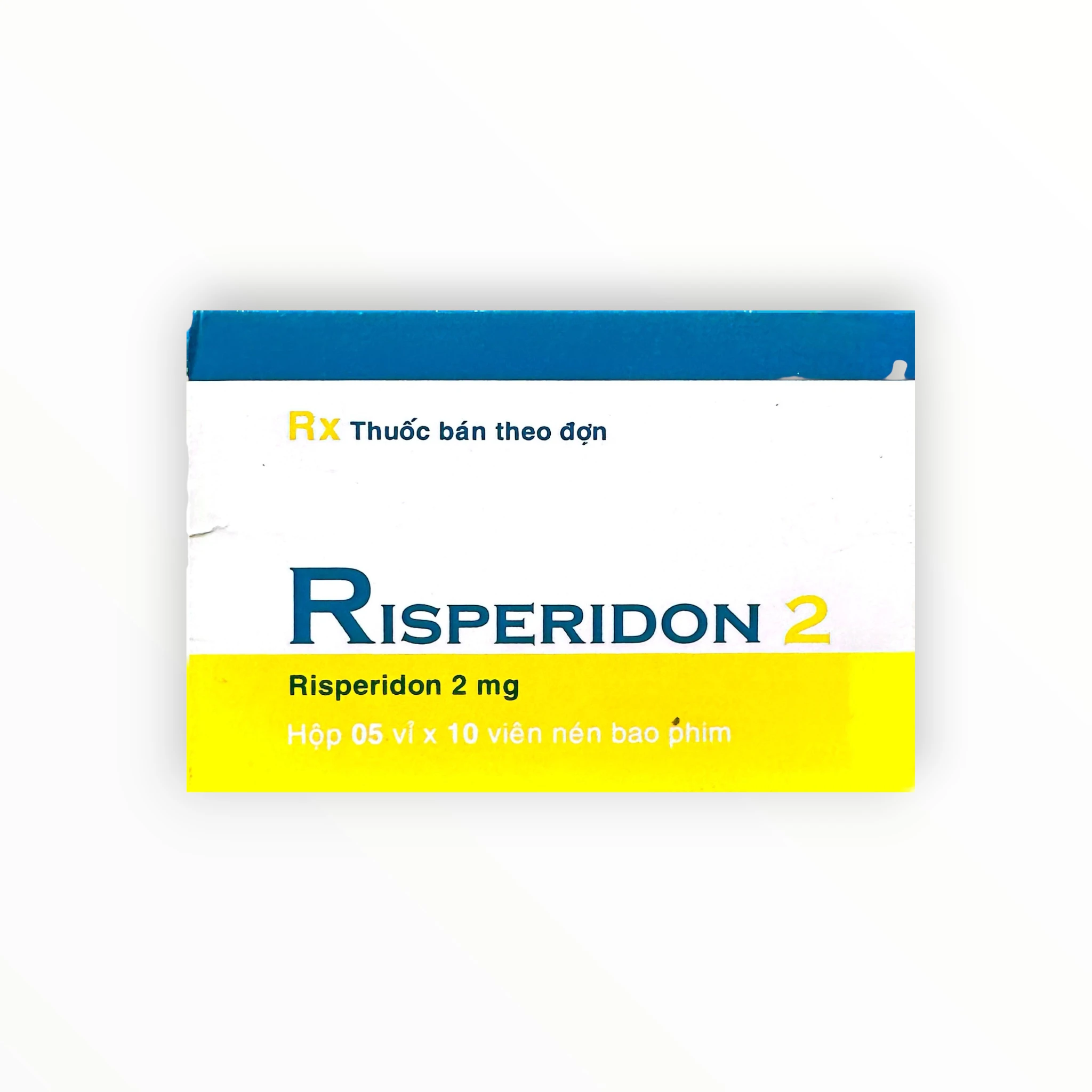 Viên nén bao phim Risperidon 2 Risperidon 2 mg điều trị tâm thần phân liệt, rối loạn lưỡng cực (Hộp 5 vỉ x 10 viên nén bao phim) 1 1 Risperidon 2