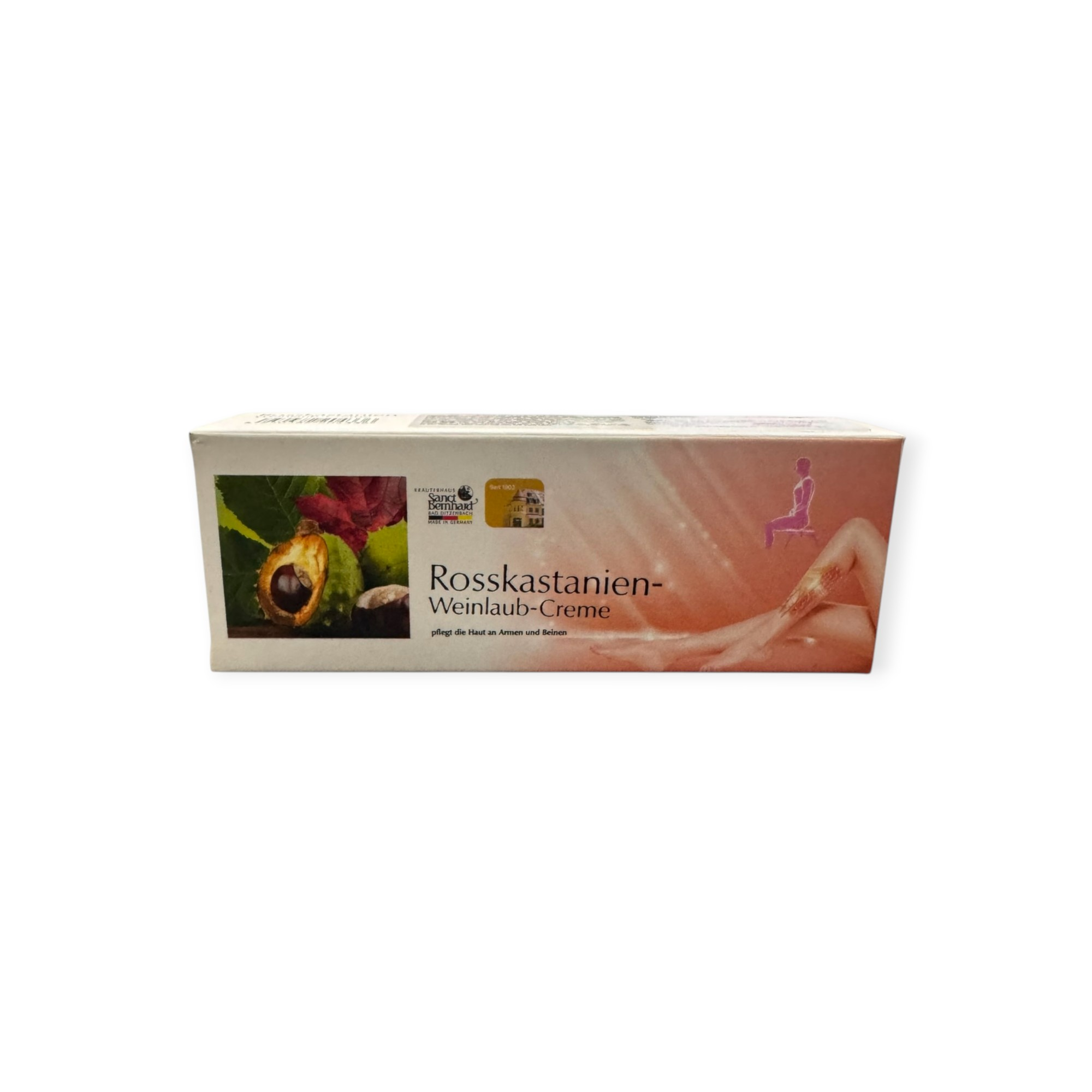 Kem Rosskastanien-Weinlaub-Creme (Hạt dẻ ngựa) Hạt dẻ ngựa, Nho đỏ, Jojoba, Bơ, Mật ong massage, dưỡng ẩm, chăm sóc da tay chân, tăng cường tuần hoàn (Tuýp 25ml) 1 1 Rosskatanien