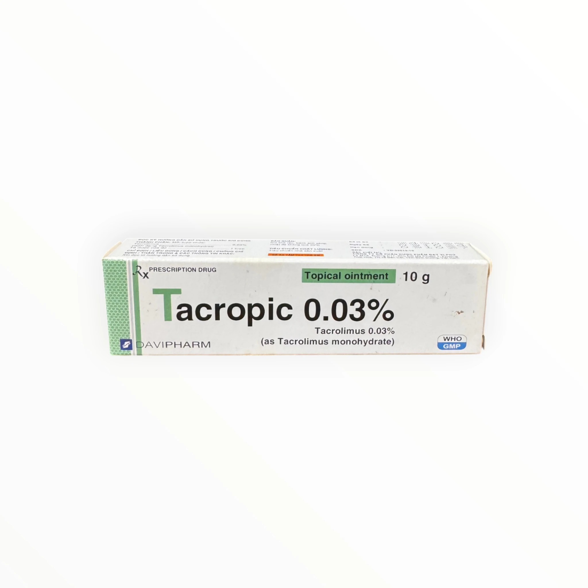 Thuốc mỡ Tacropic 0,03% Tacrolimus điều trị viêm da cơ địa mức độ vừa và nặng ở người lớn và trẻ em từ 2 tuổi (Tuýp 10g) 1 1 Tacropic 0.02 1.webp