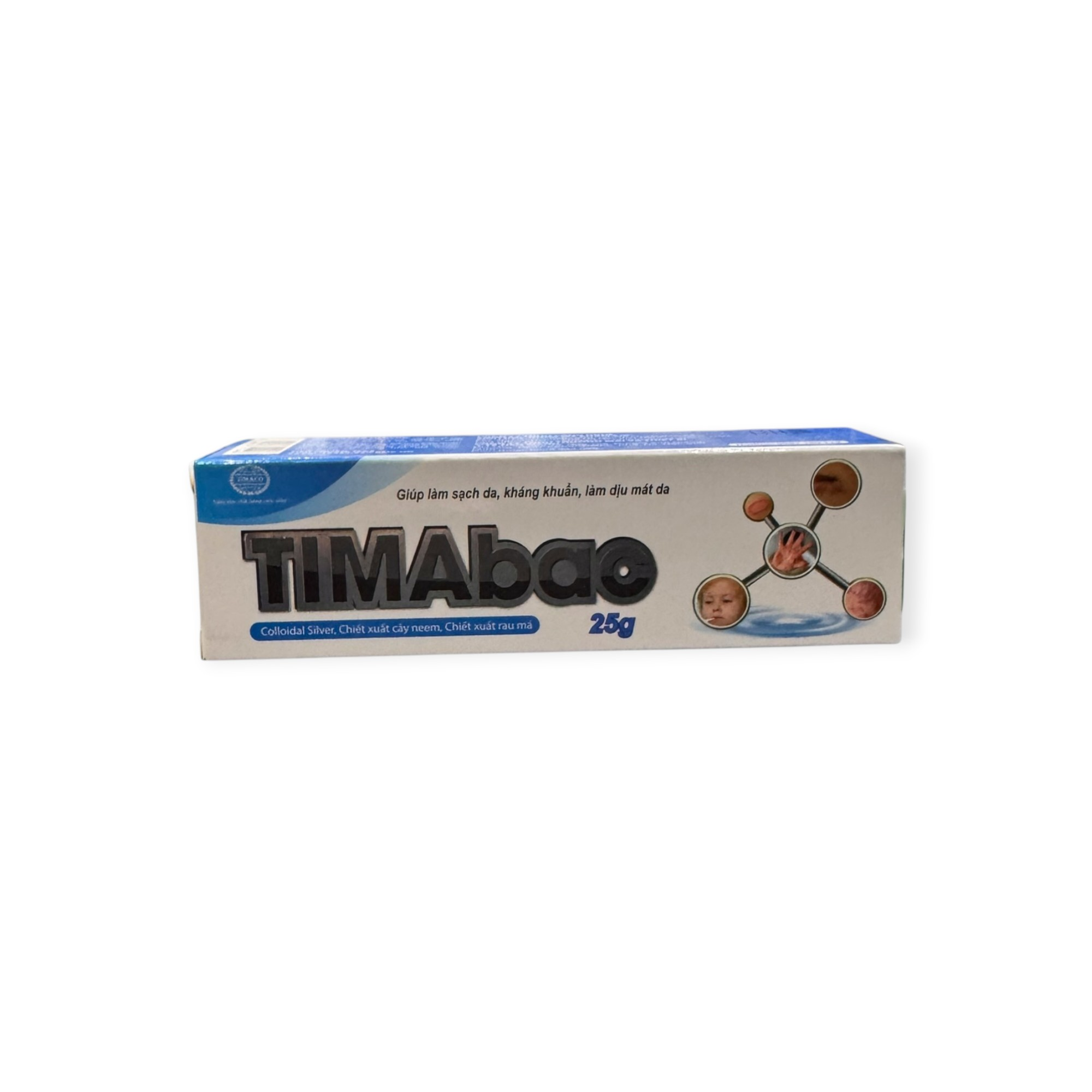 Gel Tima bạc (Timabac) Colloidal Silver, Neem, Rau má, Panthenol làm sạch da, kháng khuẩn, làm dịu mát da (Tuýp 25g) 1 1 Tima bạc