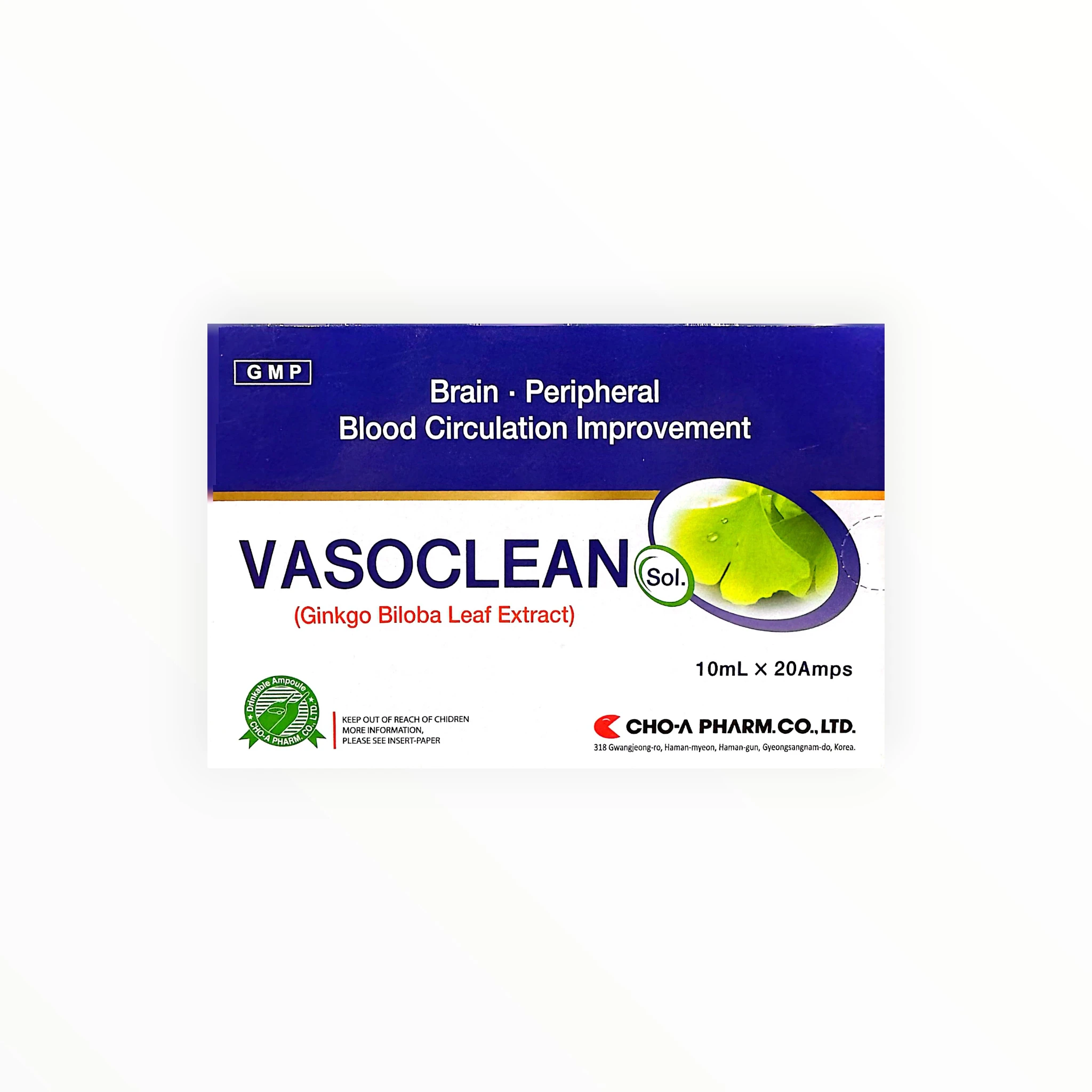 Thuốc Vasoclean Cao lá Bạch quả 20 mg cải thiện tuần hoàn máu não (Hộp 20 ống x 10 mL) 1 1 Vasoclean (Vasoclean)