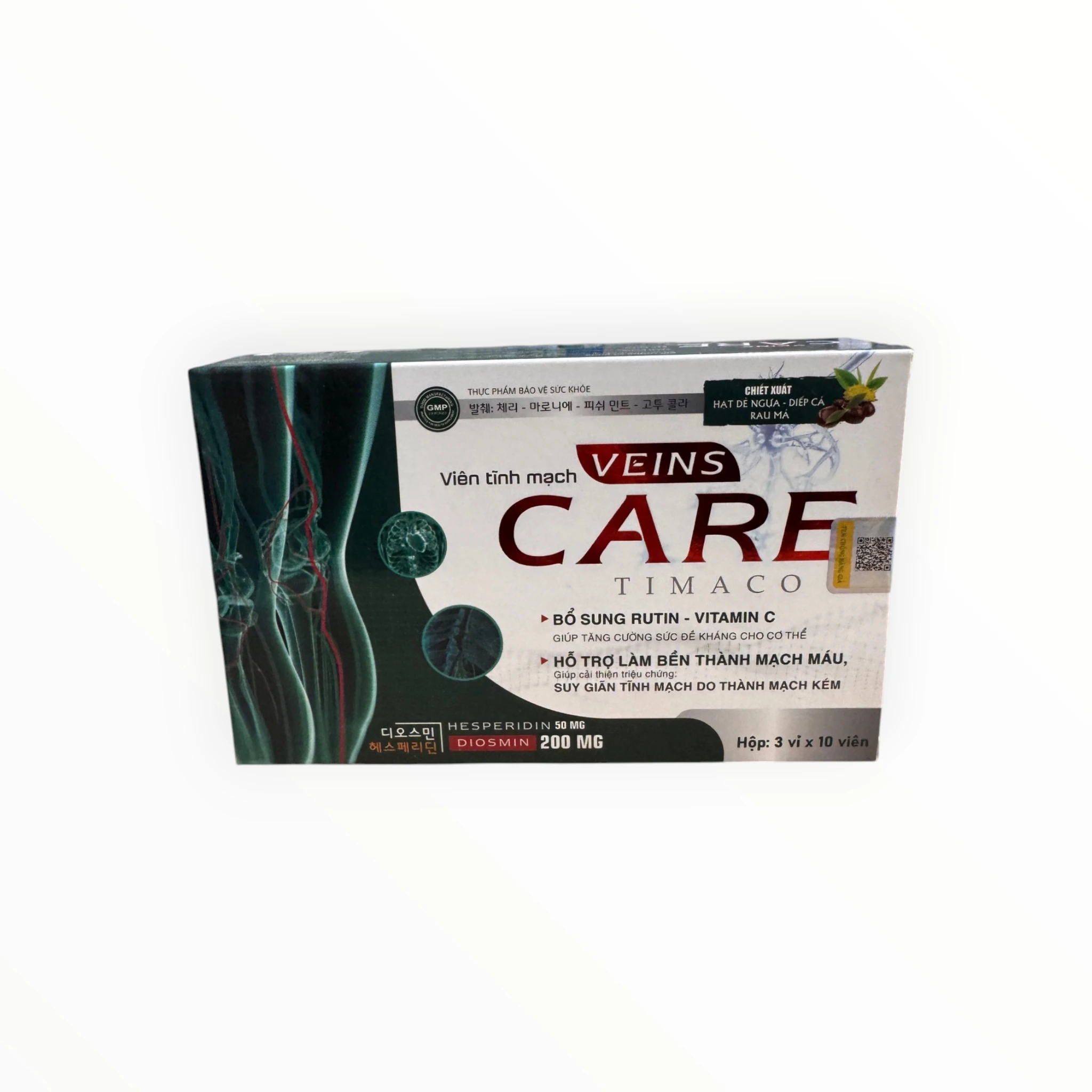 Viên nang cứng Veins Care Timaco hỗ trợ làm bền thành mạch, cải thiện suy giãn tĩnh mạch (Hộp 3 vỉ x 10 viên nang cứng) 1 1 Veins care