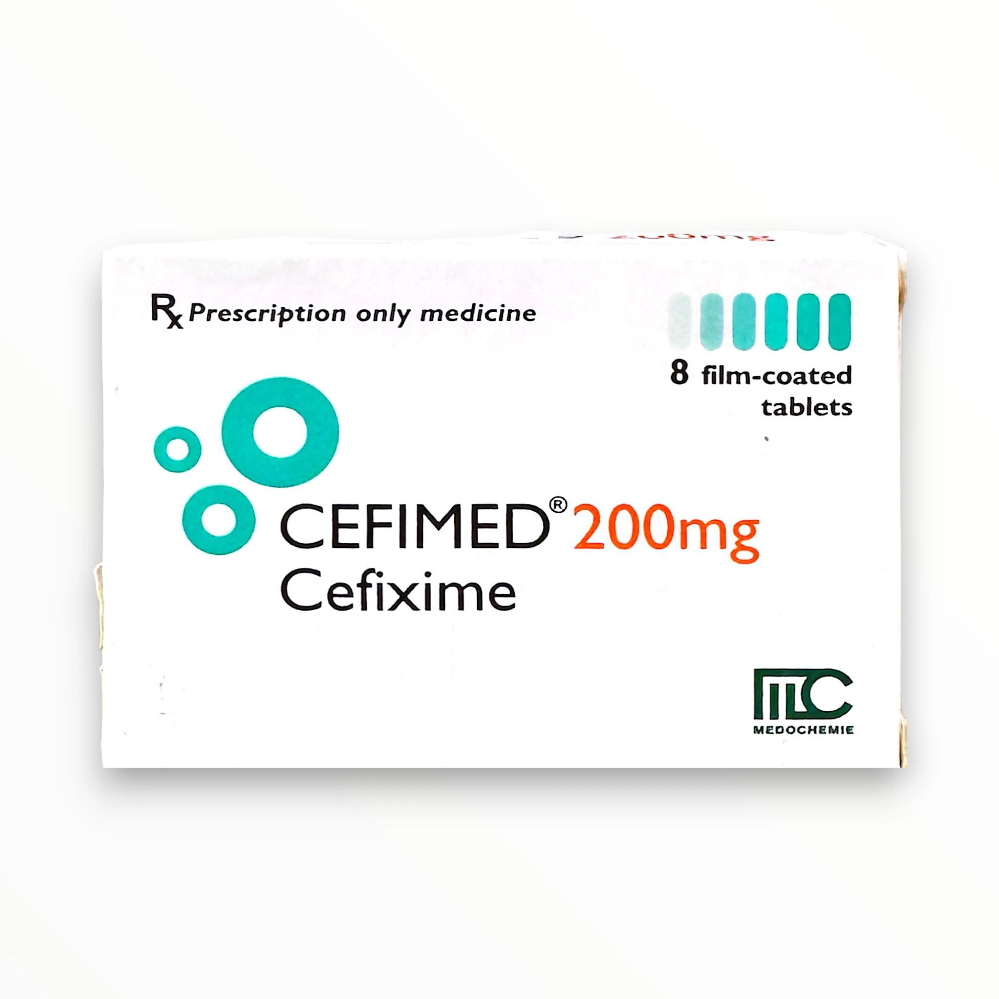 Thuốc Cefimed Cefixime 200 mg kháng sinh trị nhiễm khuẩn (Hộp chứa 2 vỉ x 4 viên nén bao phim) 1 1 cefimed 200mg