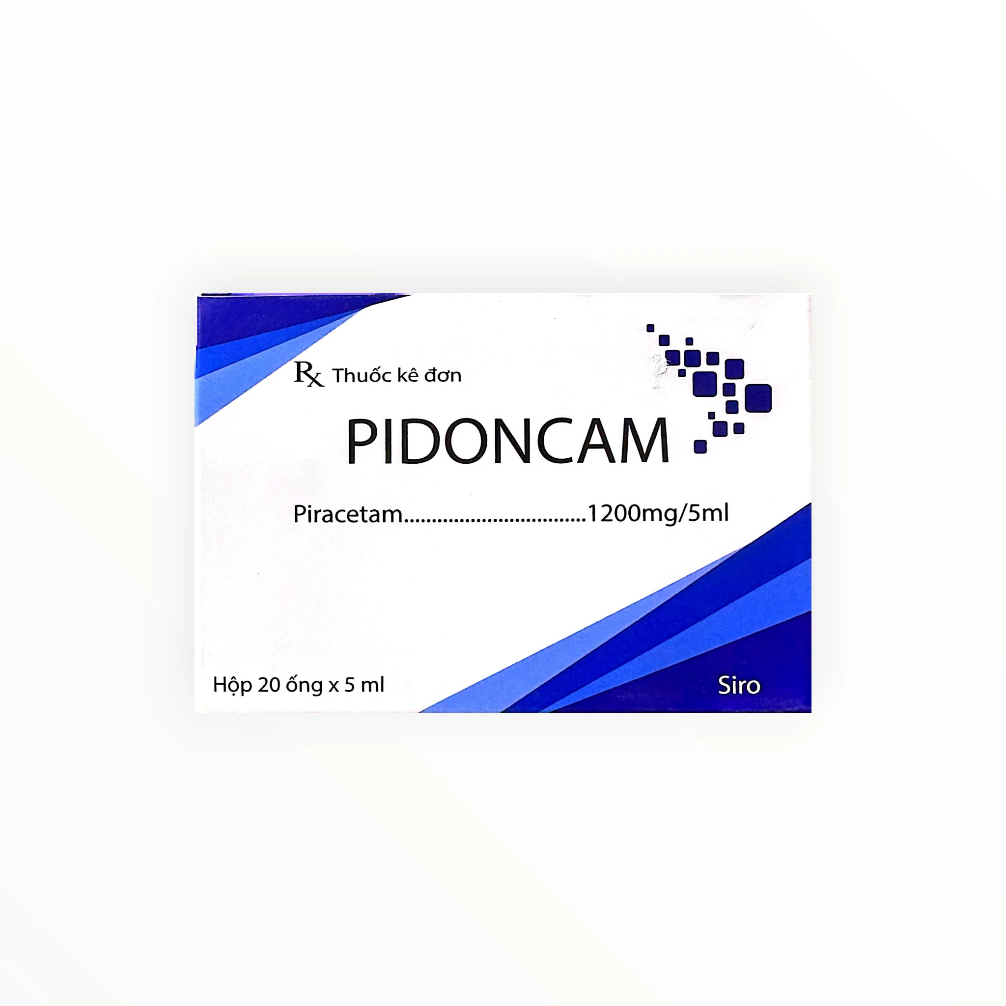 Thuốc Pidoncam Piracetam 1200 mg điều trị suy giảm trí nhớ, chóng mặt (Hộp 20 ống x 5 ml) 1 1 pidoncam