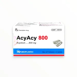 Viên nén Acycy 800 Acyclovir 800 mg kháng virus Herpes simplex, Herpes zoster, thủy đậu (Hộp 05 vỉ x 04 viên) 7 2 Acycy 800