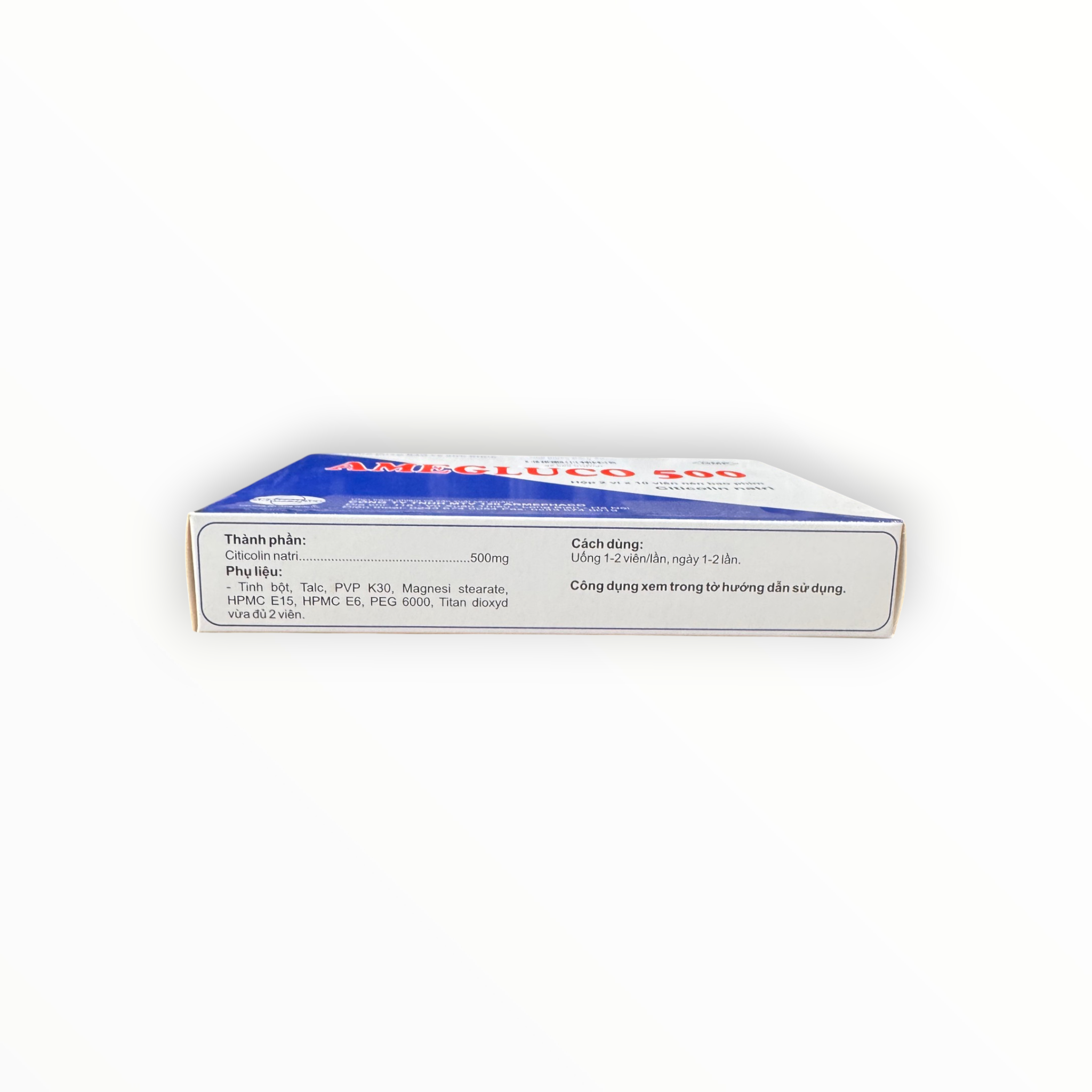 Viên nén bao phim Amegluco hỗ trợ thiếu máu não, phục hồi sau tai biến mạch máu não (Hộp 2 vỉ x 10 viên) 2 2 Amegluco