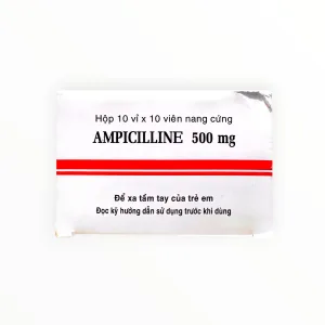 Viên nang cứng Ampicilline 500mg Ampicilin 500mg nhiễm khuẩn (Hộp 10 vỉ x 10 viên nang cứng) 8 2 Ampicilline 500mg