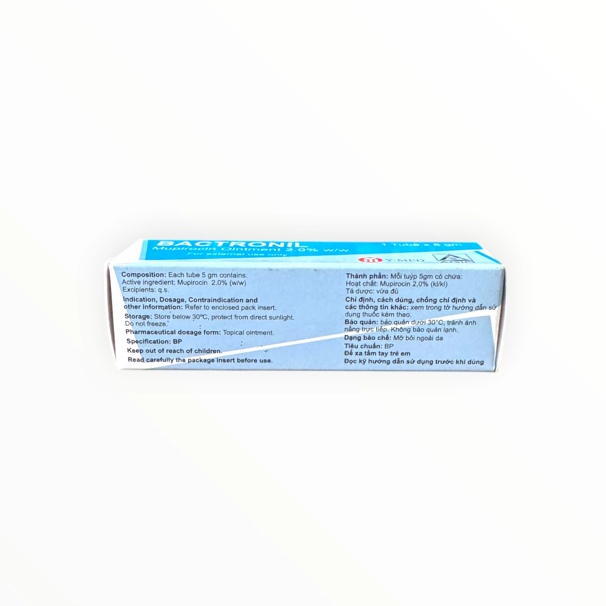 Thuốc mỡ Bactronil Mupirocin 2% kháng khuẩn, điều trị nhiễm khuẩn da tiên phát và thứ phát (Tuýp 5g) 2 2 Bactronil