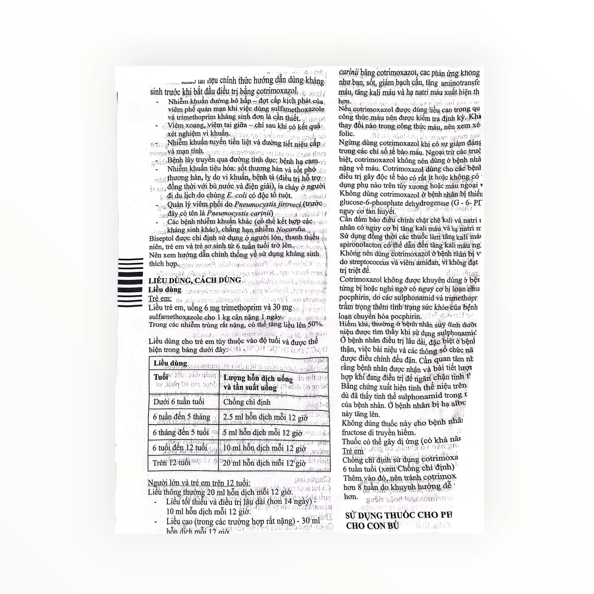 Thuốc Biseptol Cotrimoxazol điều trị nhiễm khuẩn (Hộp 1 lọ 80ml) 2 2 Biseptol