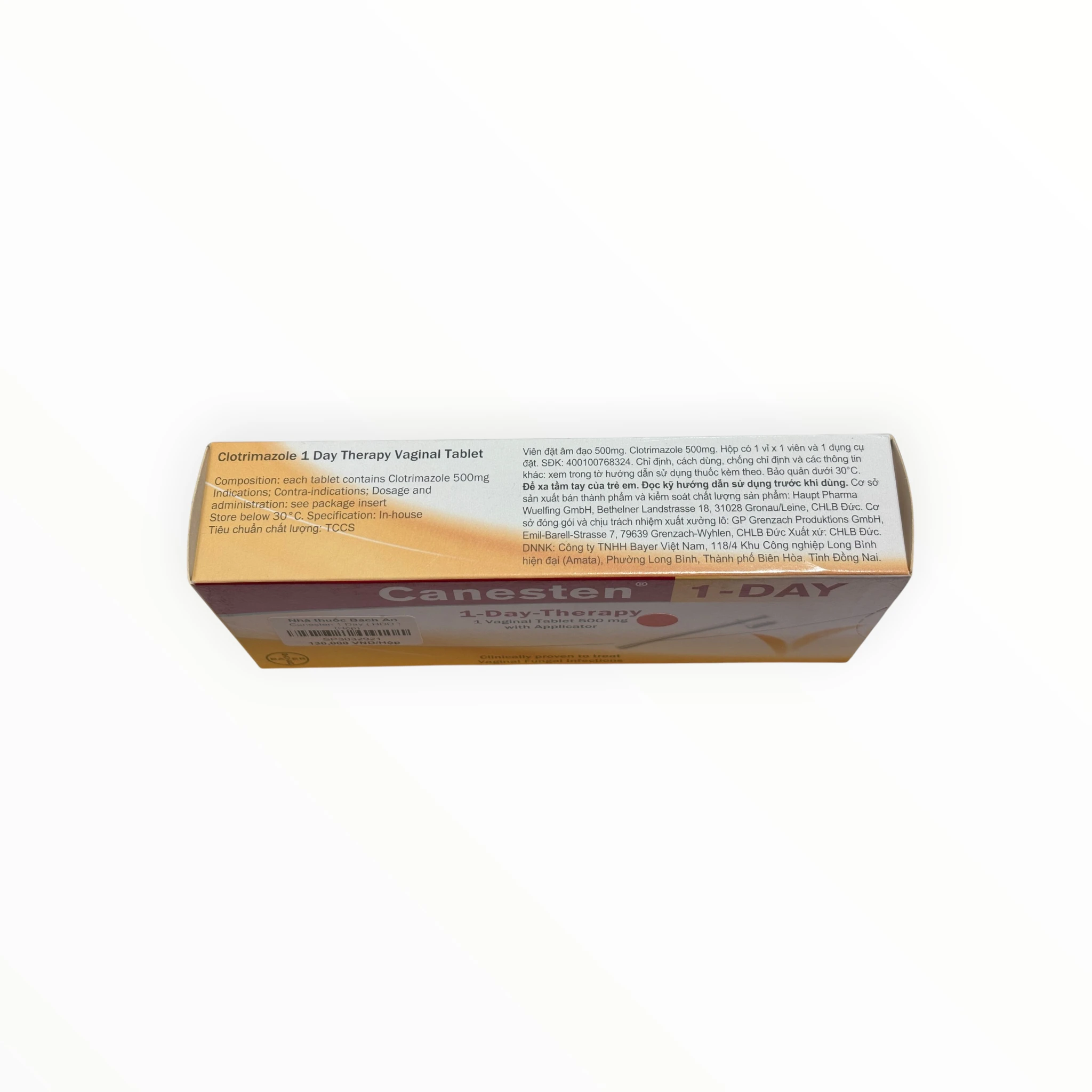 Viên đặt âm đạo Canesten 1 Day Điều trị viêm âm đạo do nấm (Hộp 1 vỉ x 1 viên đặt âm đạo) 2 2 Canesten 1 Day