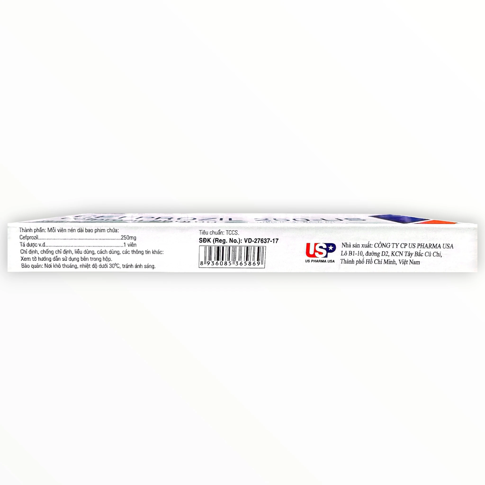 Thuốc US PHARMA USA Cefprozil 250mg điều trị nhiễm khuẩn (Hộp 1 vỉ x 10 viên nén bao phim) 2 2 Cefprozil 250 US