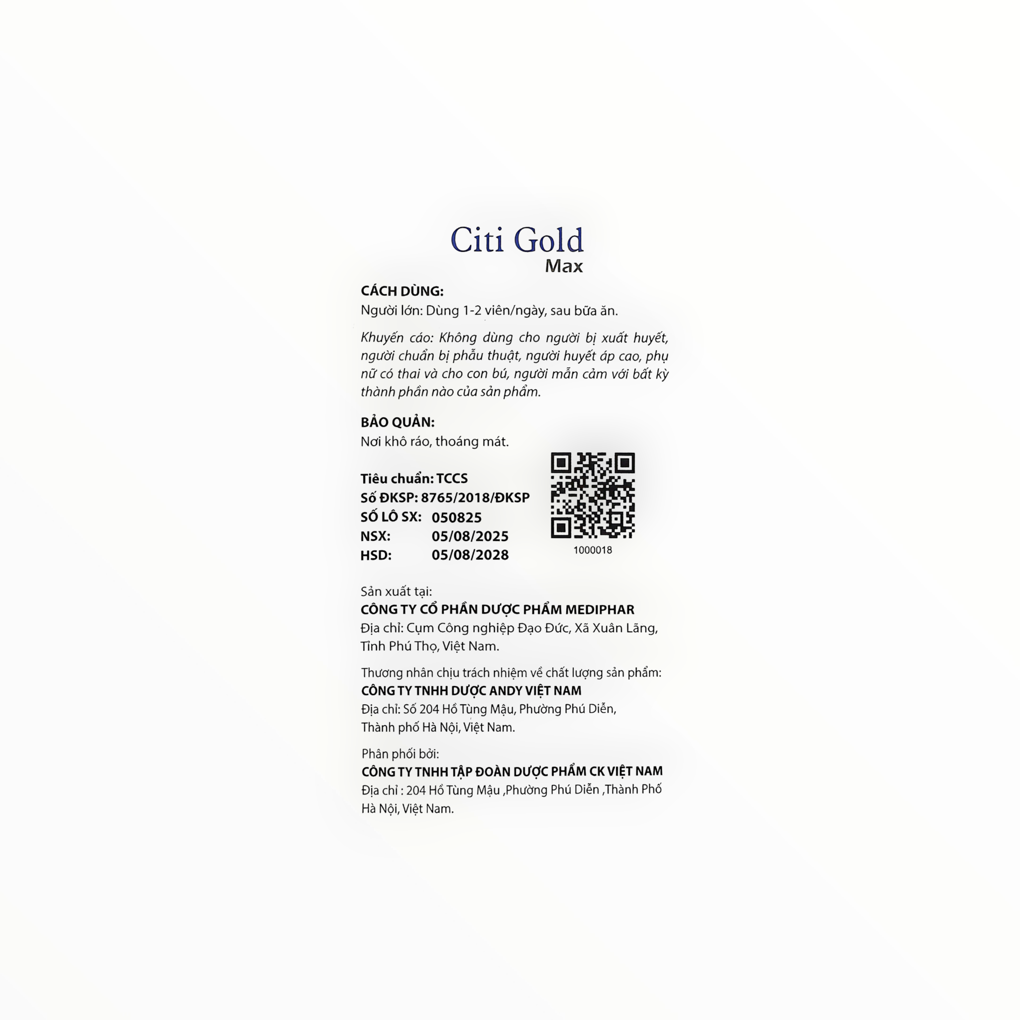 Viên nang mềm Citigold tăng cường lưu thông máu lên não, giảm nguy cơ xơ vữa động mạch (Hộp 60 viên) 2 2 Citigold