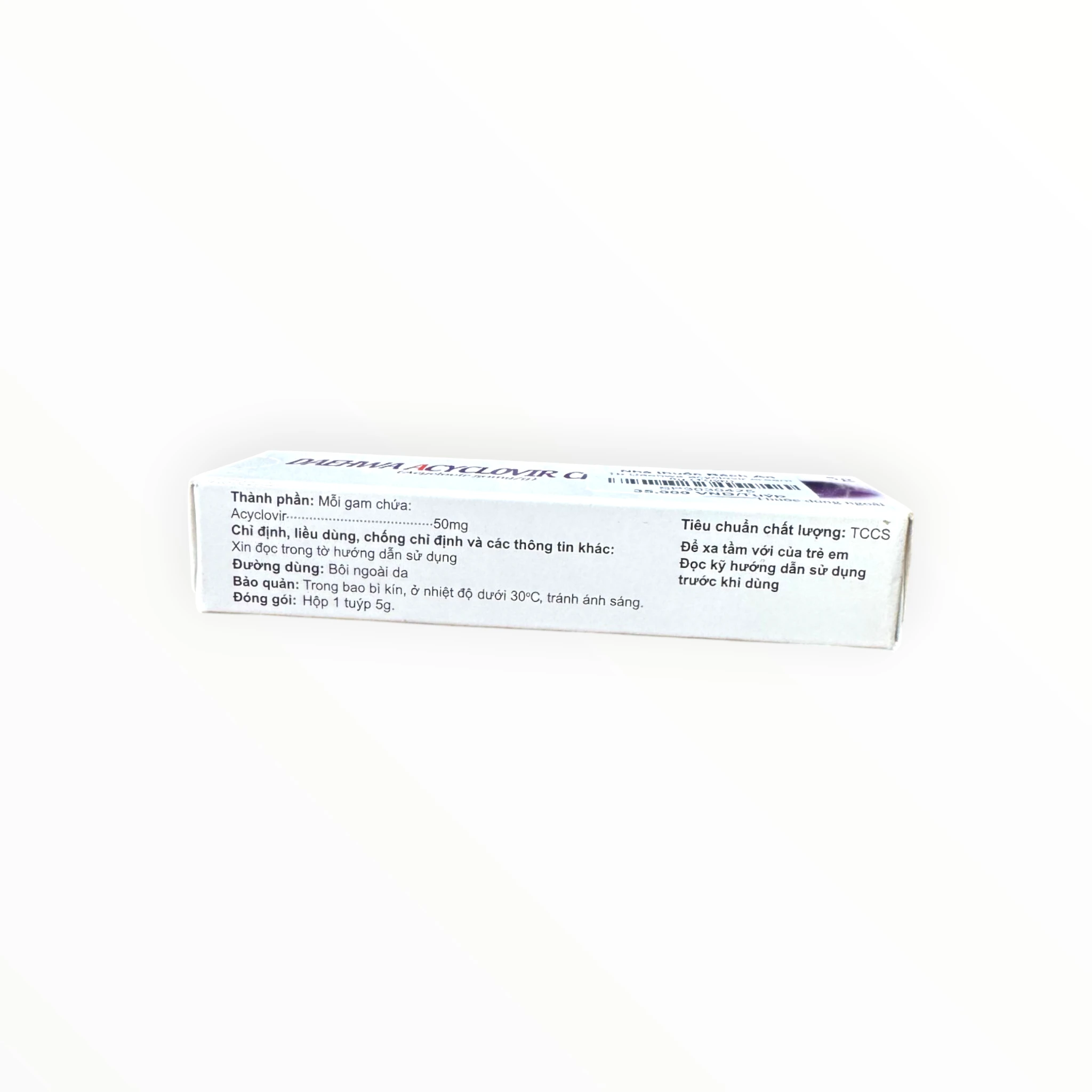 Kem bôi Daewa Acyclovir Cream Acyclovir 50mg/g kháng virus Herpes simplex, trị herpes môi, herpes sinh dục (Tuýp 5g) 2 2 Daewa Acyclovir