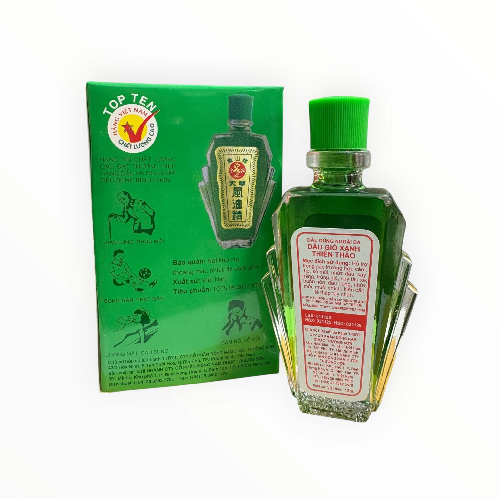 Dầu dùng ngoài da Dầu gió xanh thiên thảo Menthol hỗ trợ cảm, ho, sổ mũi, nhức mỏi, tê thấp (Chai 12ml) 2 2 Dầu gió thiên thanh