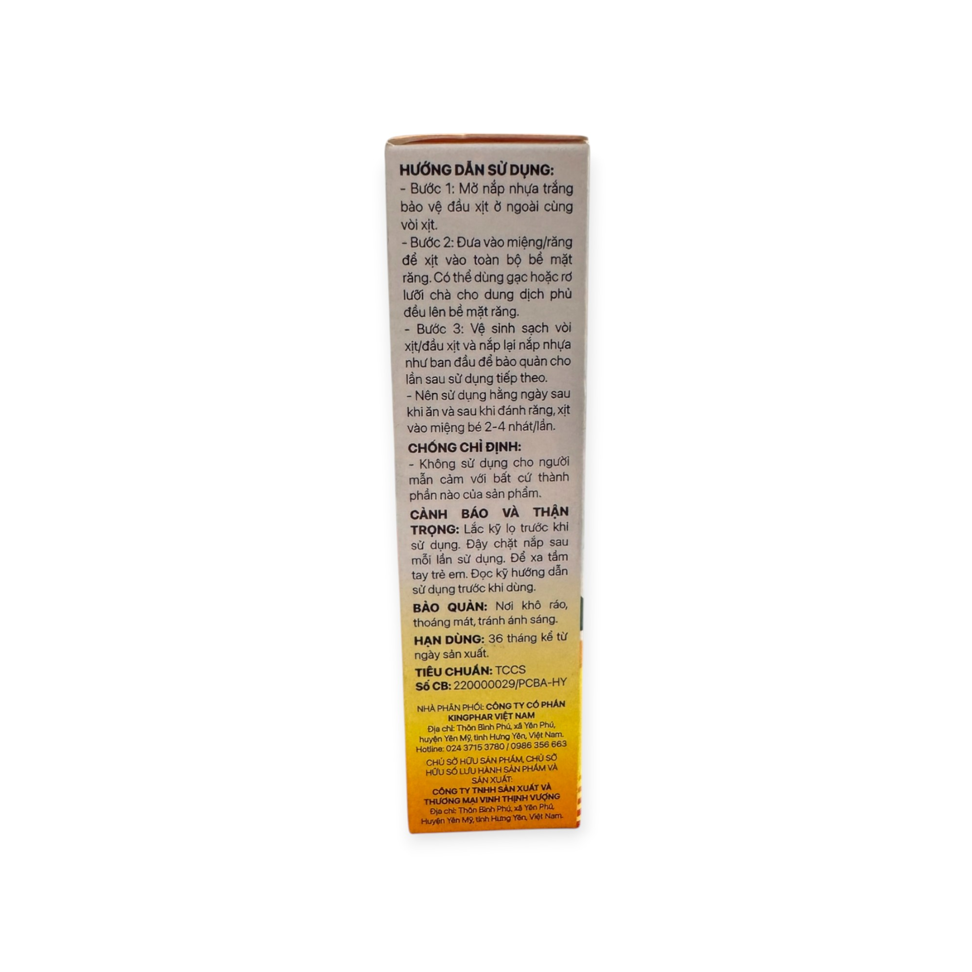 Dung dịch xịt ngừa sâu răng Kingphar Natri fluorua, Xylitol, Nano bạc, Trà xanh ngừa sâu răng, sún răng, mòn răng, bảo vệ men răng (Chai xịt 30ml) 2 2 Dung dịch ngừa sâu răng