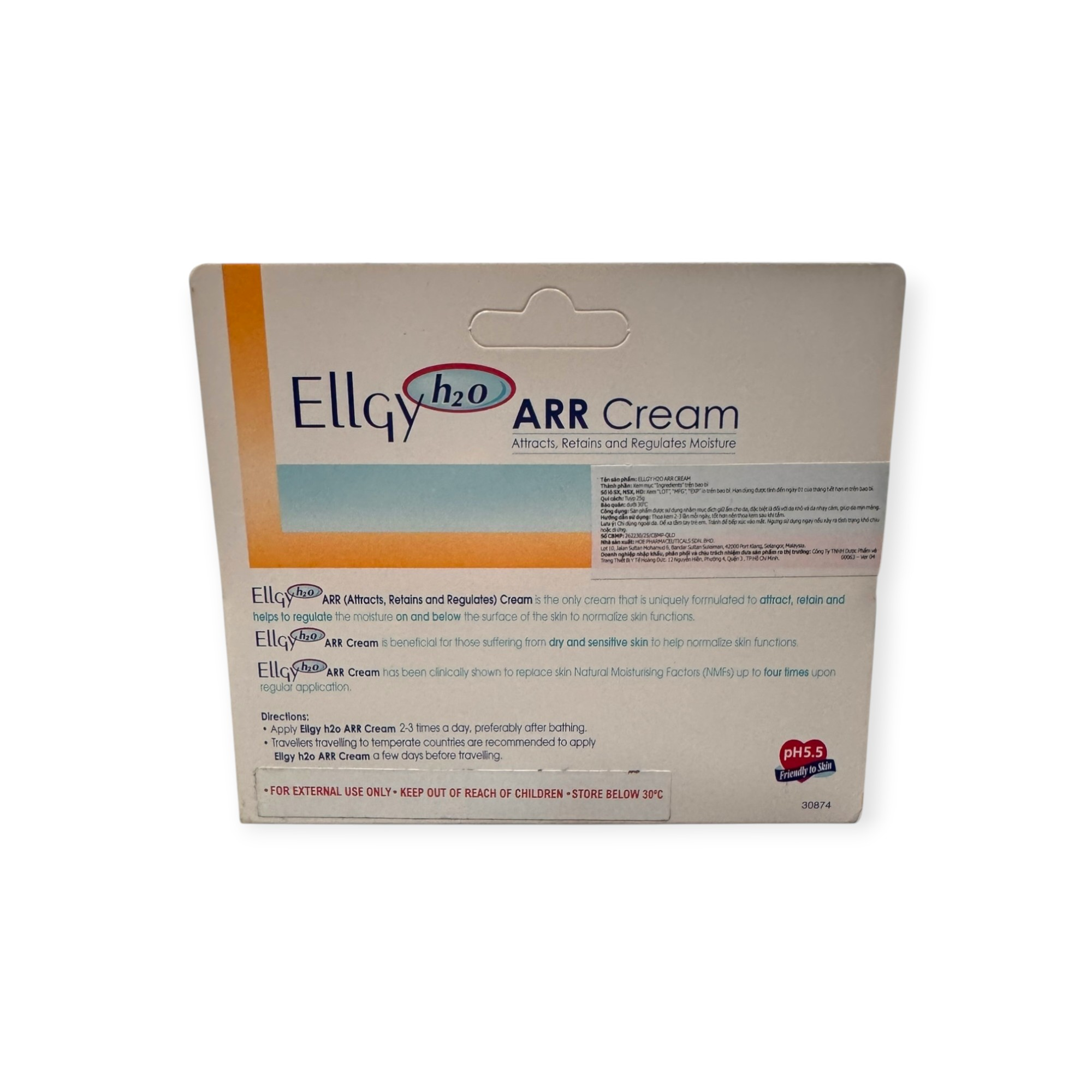 Kem Ellgy H2O ARR Cream NMFs (Natural Moisturising Factors) dưỡng ẩm, phục hồi da khô, da nhạy cảm (Tuýp 25g) 2 2 Ellgy ARR