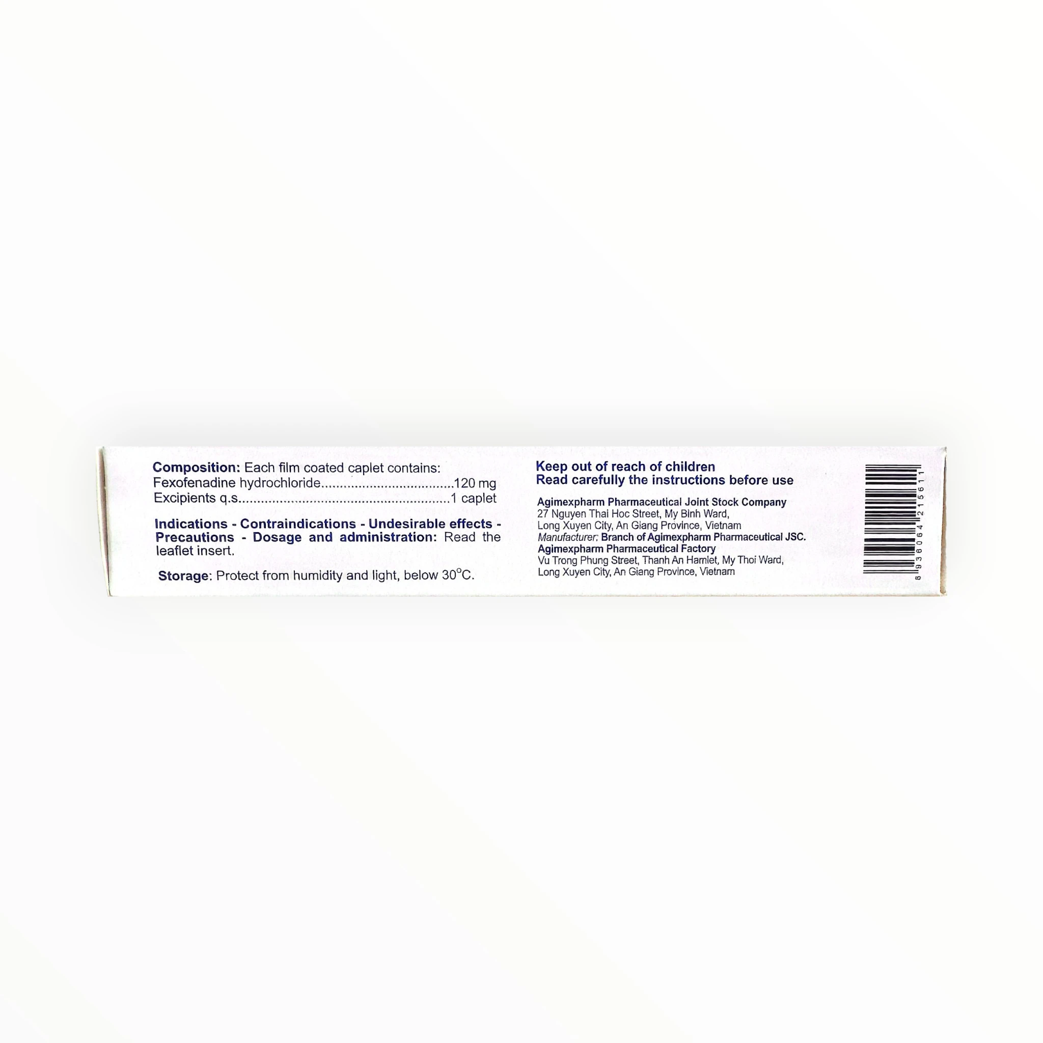 Thuốc Gimfast new 120mg Fexofenadin hydroclorid điều trị viêm mũi dị ứng và mày đay (Hộp 2 vỉ x 10 viên) 2 2 Gimfast new