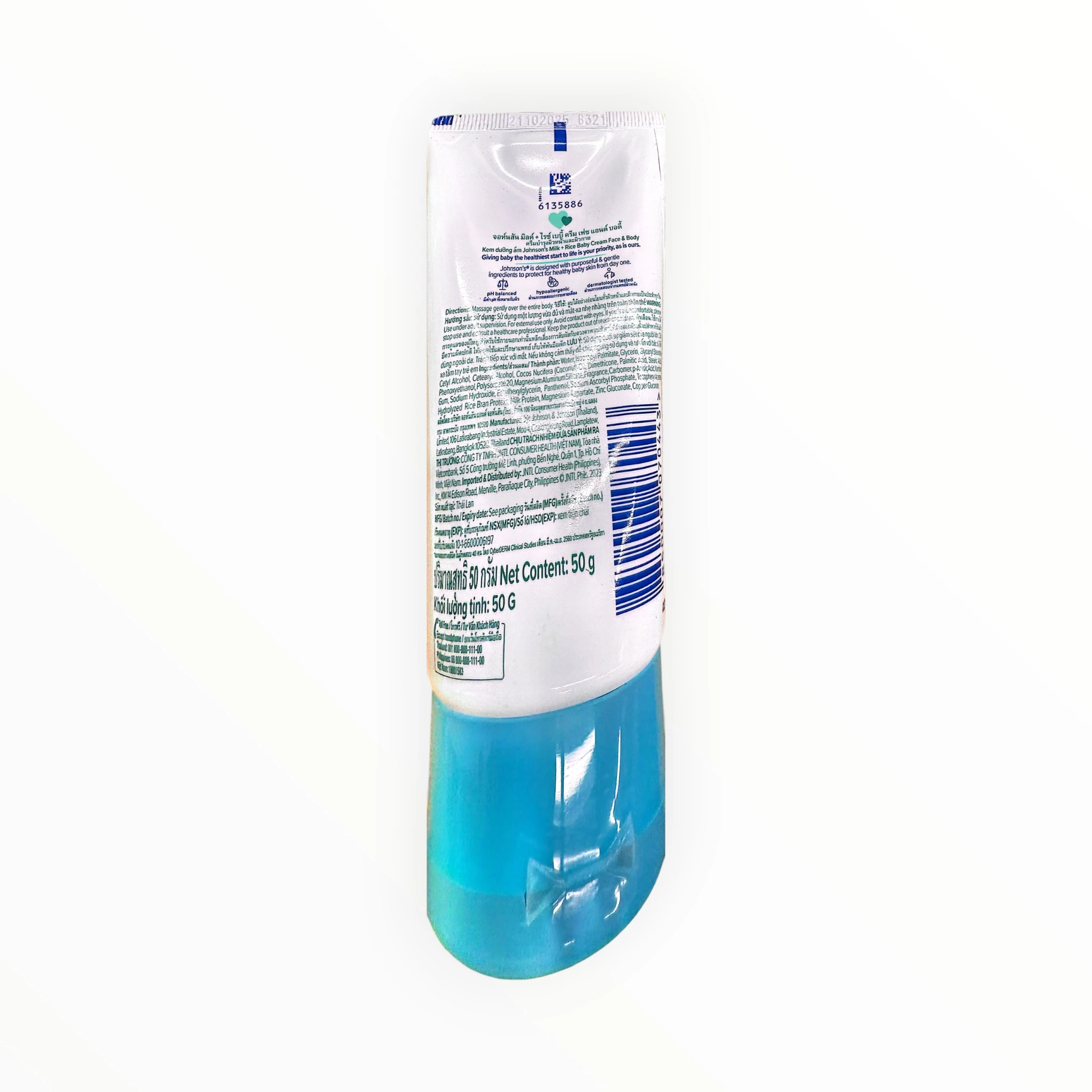 Kem dưỡng ẩm Kem dưỡng Johnson's Baby Milk dưỡng ẩm 24h, làm mềm da (Tuýp 50g) 2 2 Kem dưỡng johnson baby xanh