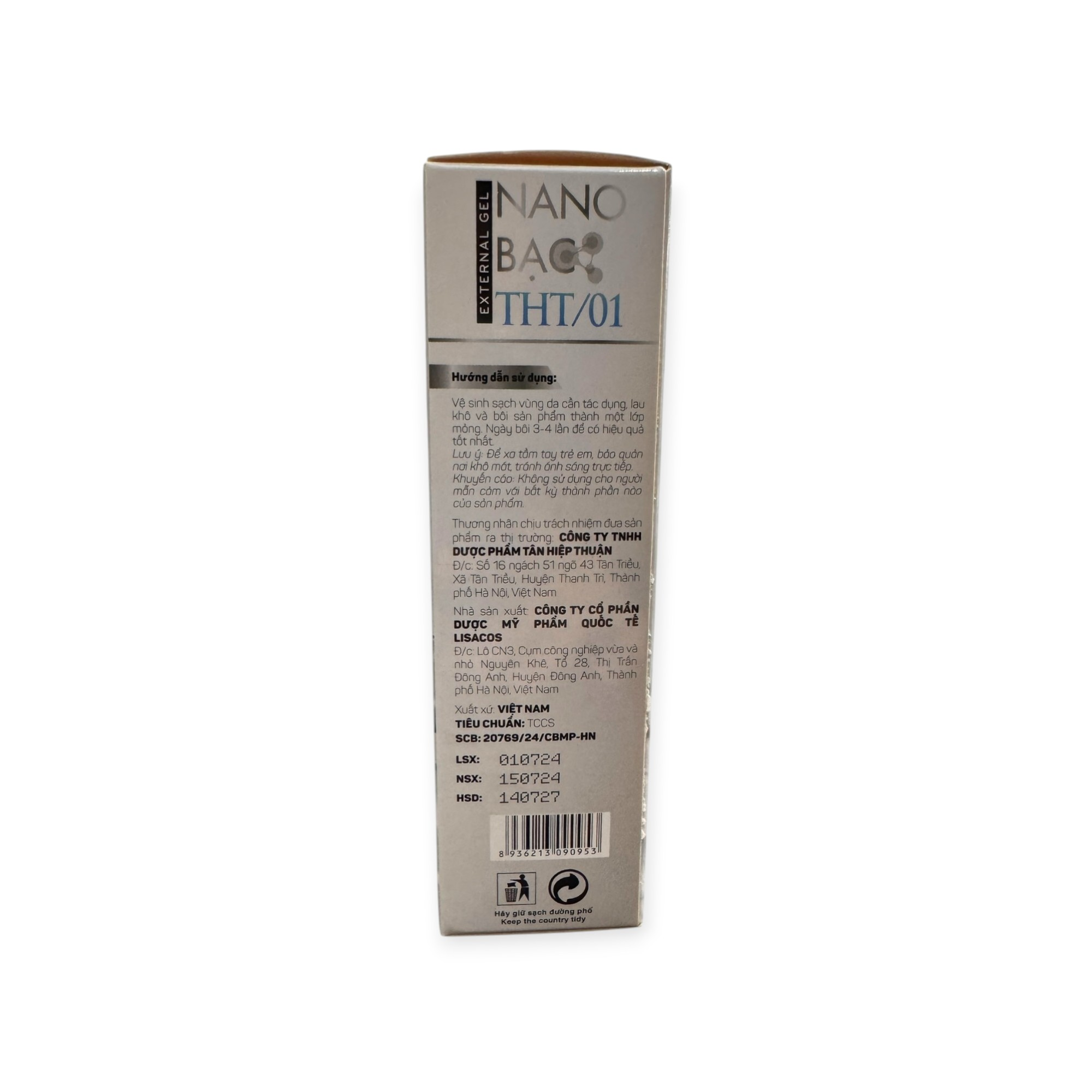 Gel Nano bạc THT/01 Nano bạc (Ag), Vitamin B5, Lô hội, Kẽm Oxyd, Hành Tây làm sạch da, kháng khuẩn, làm dịu mụn nhọt, mẩn ngứa, thủy đậu (Tuýp 20g) 2 2 Nano bạc tht