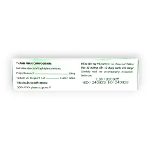 Viên nén PTU Propylthiouracil 50 mg kháng giáp, điều trị cường giáp, nhiễm độc giáp (Hộp 4 vỉ x 25 viên nén) 9 2 PTU
