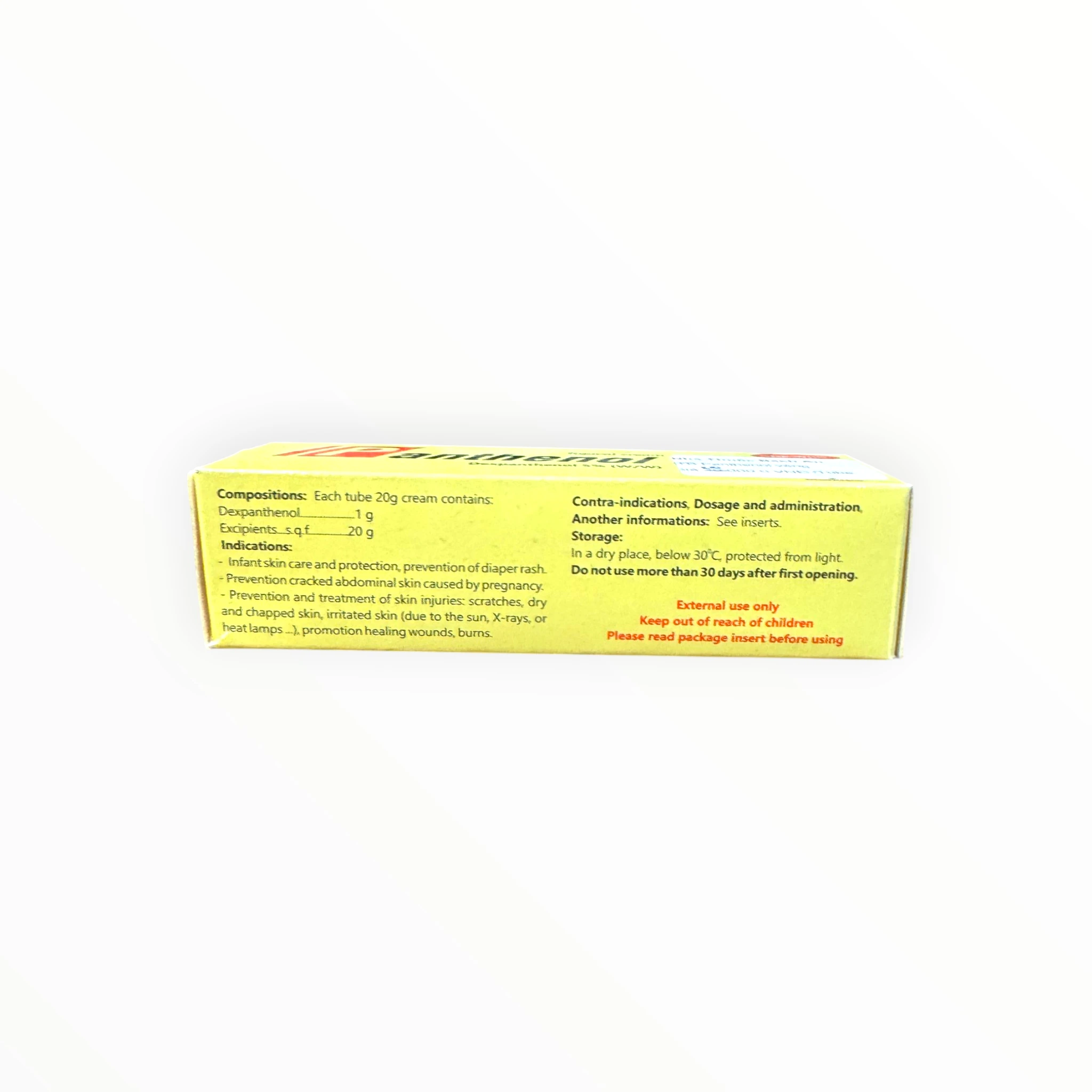 Kem bôi da Panthenol 5% Medipharco Dexpanthenol dưỡng ẩm, tái tạo da, chăm sóc và bảo vệ da trẻ em (Tuýp 20g) 2 2 Panthenol
