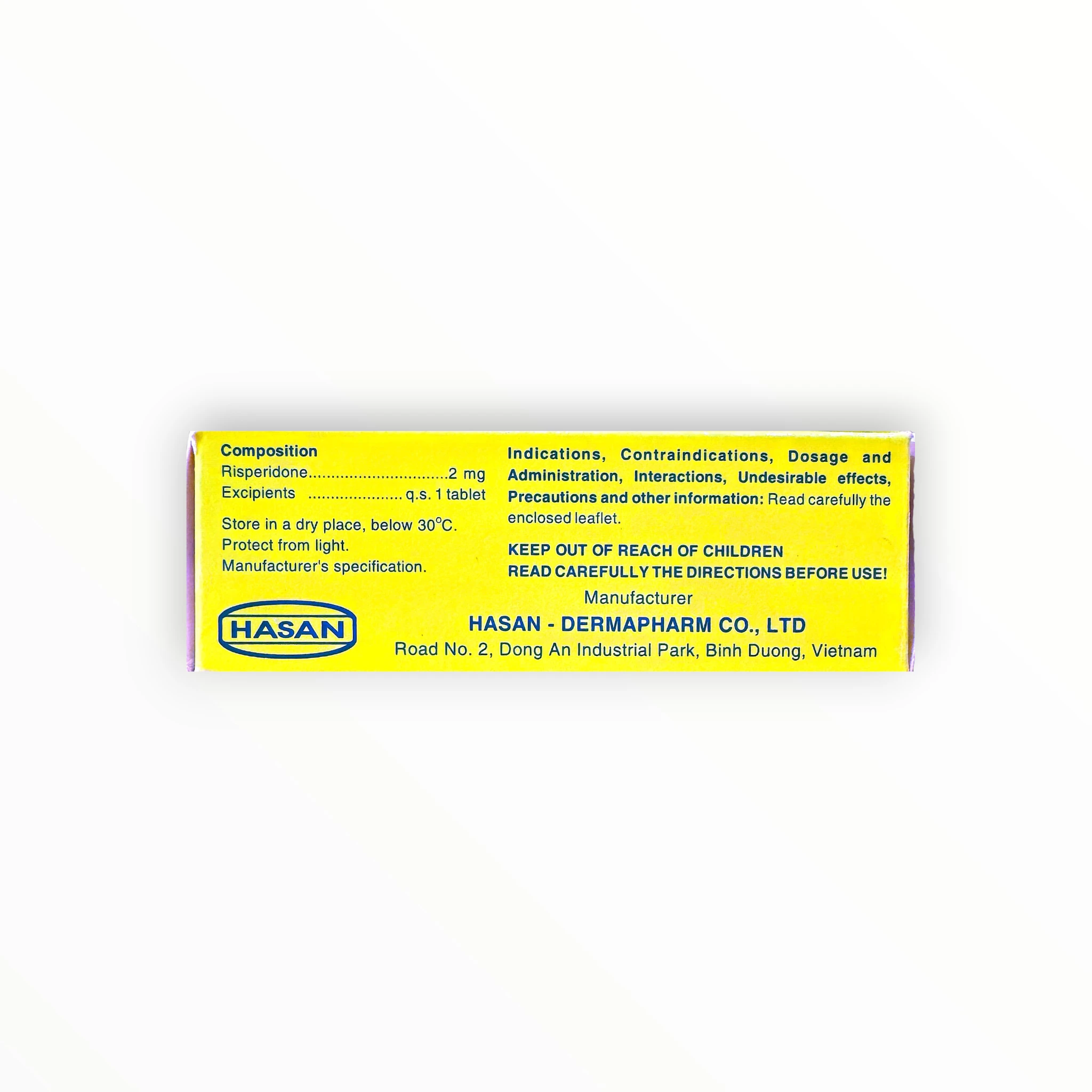 Viên nén bao phim Risperidon 2 Risperidon 2 mg điều trị tâm thần phân liệt, rối loạn lưỡng cực (Hộp 5 vỉ x 10 viên nén bao phim) 2 2 Risperidon 2