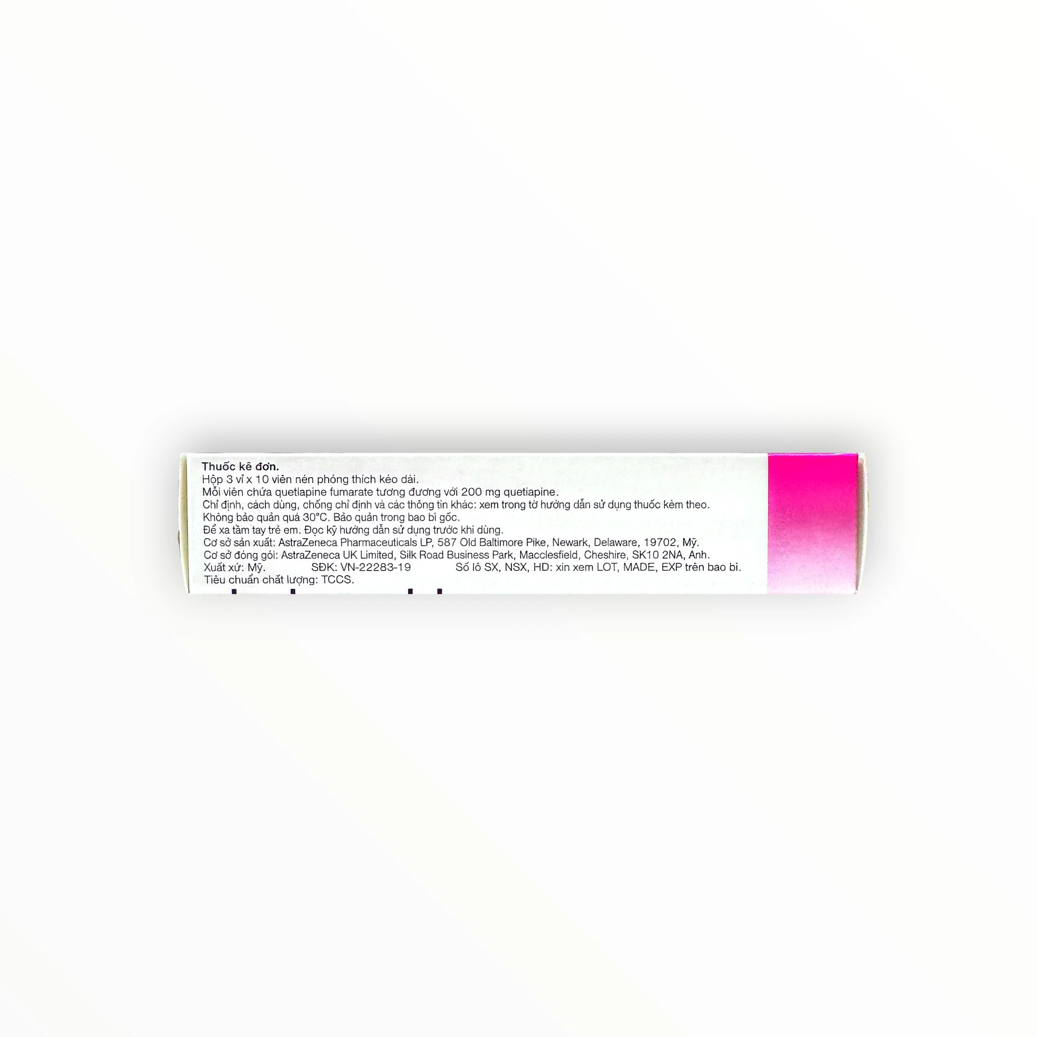 Viên nén phóng thích kéo dài Seroquel XR 200 mg Quetiapin 200 mg điều trị tâm thần phân liệt, rối loạn lưỡng cực, trầm cảm (Hộp 3 vỉ x 10 viên nén phóng thích kéo dài) 2 2 Seroquel XR 200mg