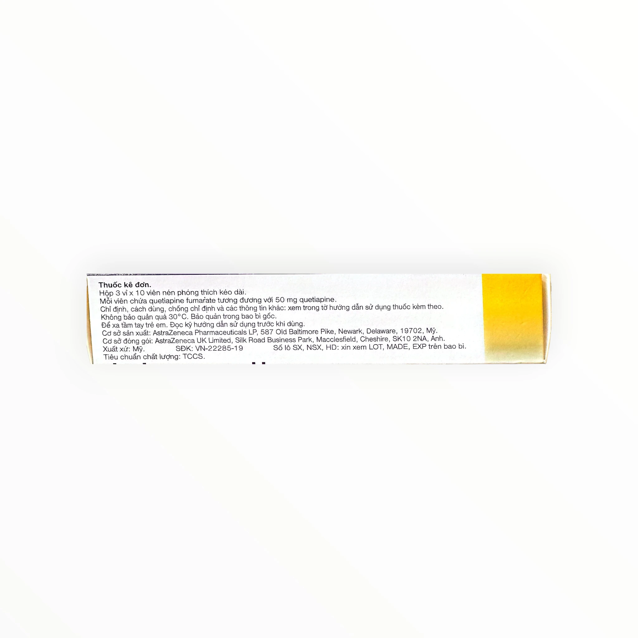 Thuốc Seroquel XR Quetiapin 50 mg điều trị tâm thần phân liệt, rối loạn lưỡng cực (Hộp 3 vỉ x 10 viên) 2 2 Seroquel XR 50mg