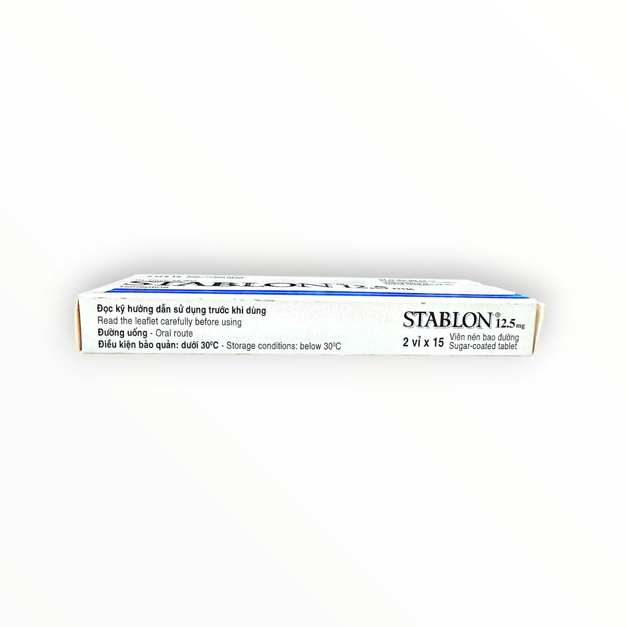 Viên nén bao đường Stablon 12.5mg Tianeptin 12,5 mg điều trị trầm cảm (Hộp 2 vỉ x 15 viên nén bao đường) 2 2 Stablon12.5 (Stablon12.5)
