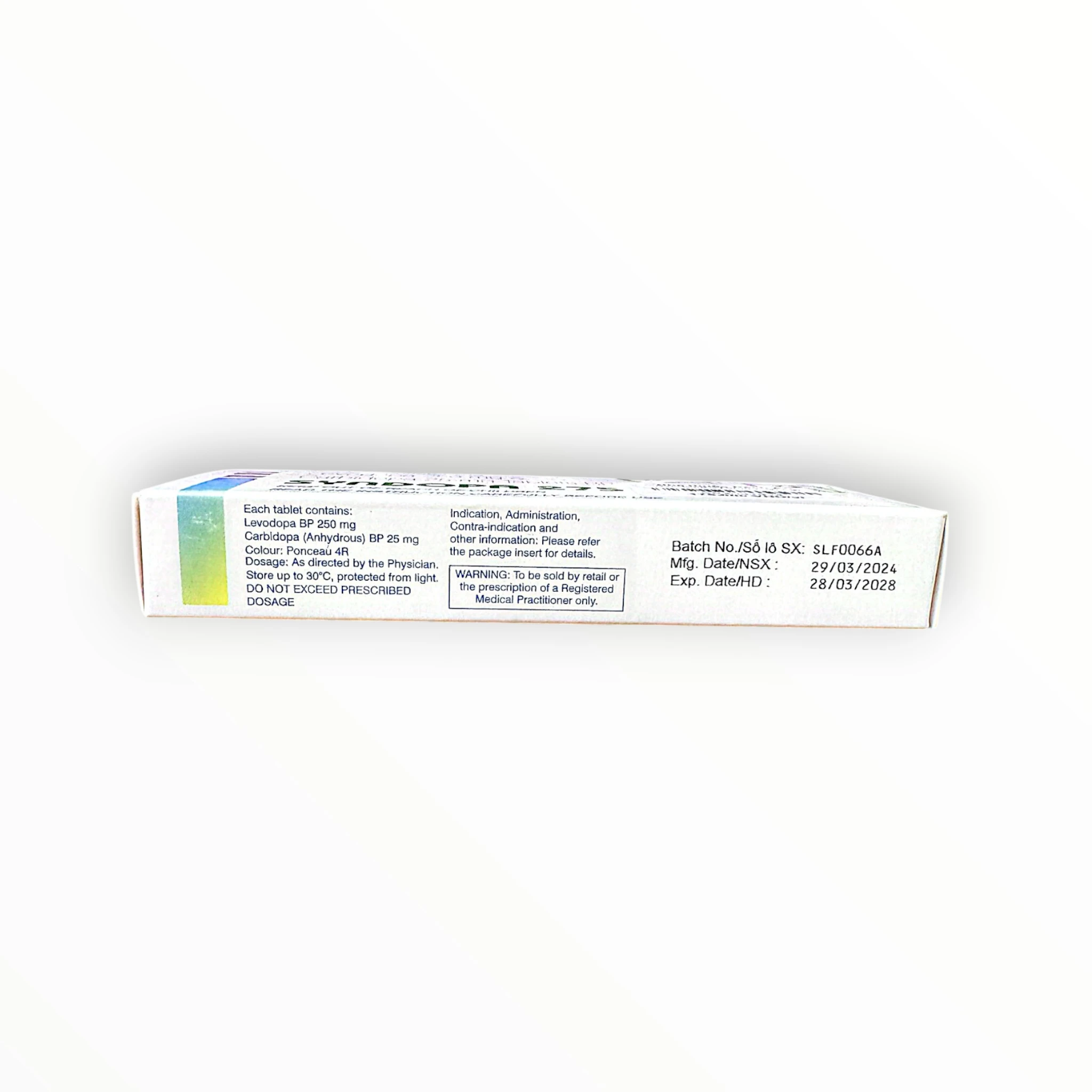 Viên nén Syndopa 275 Levodopa 250 mg + Carbidopa 25 mg điều trị bệnh Parkinson (Hộp 5 vỉ x 10 viên nén) 2 2 Syndopa 275 (Syndopa 275)